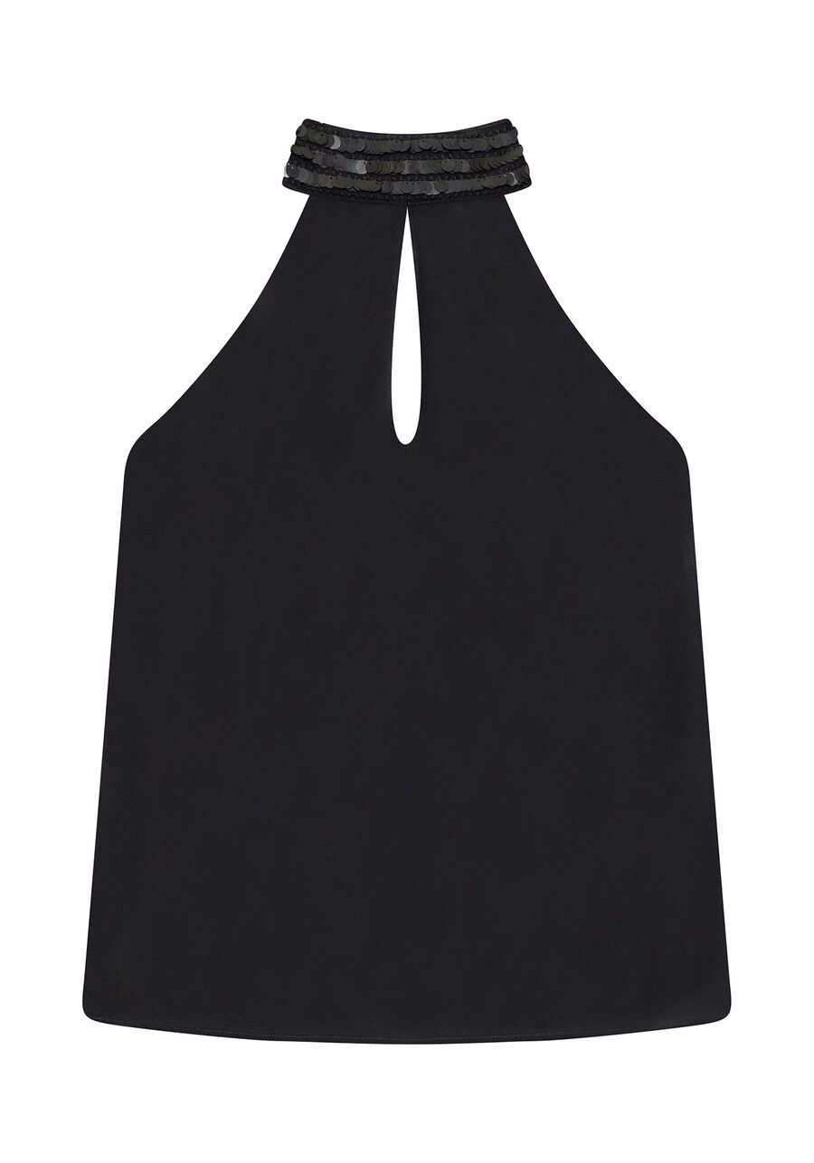 Blusa Gola Alta Paetês, . Blusa Gola Alta Paetês, , large.