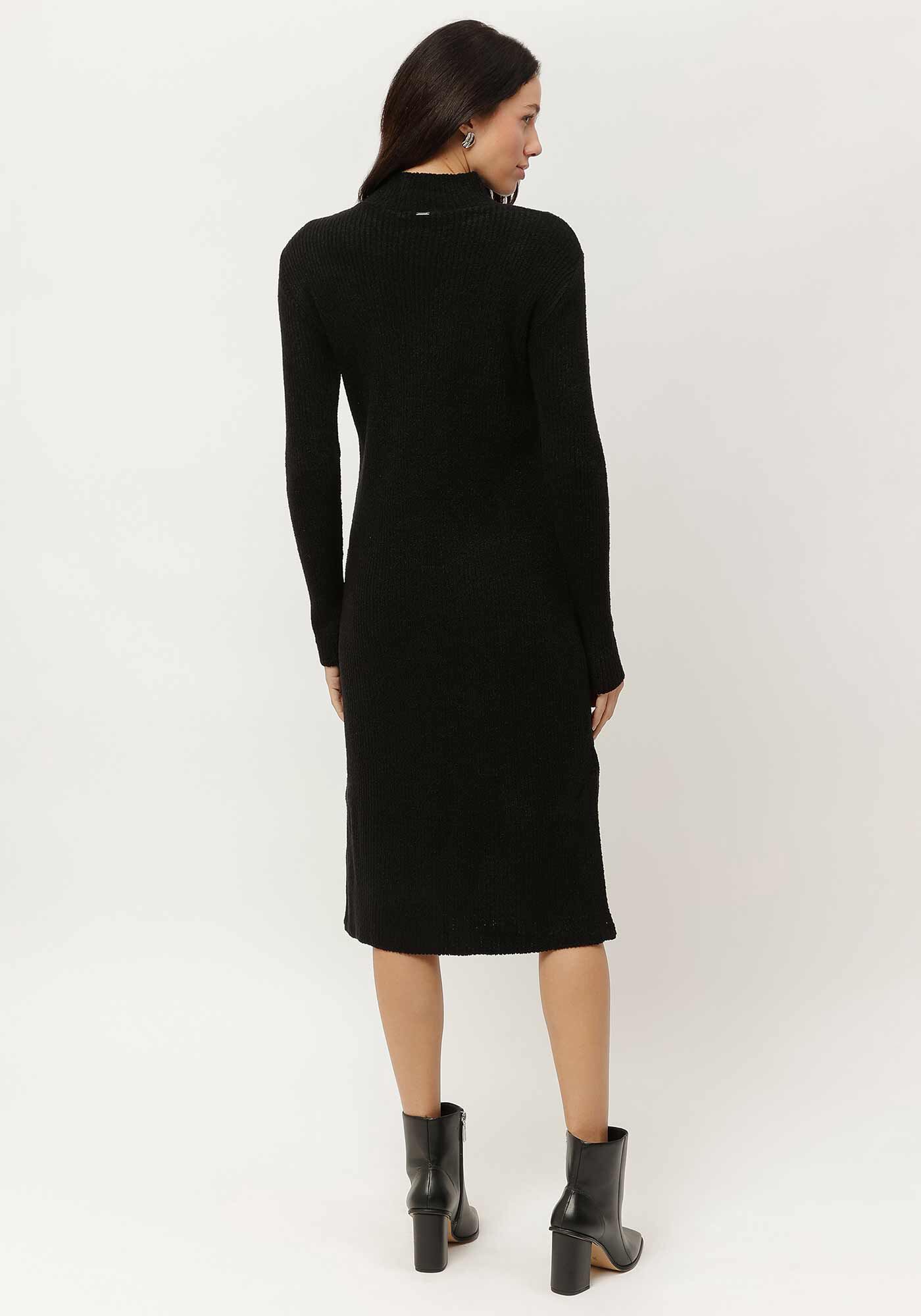 Vestido Midi em Tric&ocirc; com Fenda Lateral, , large.