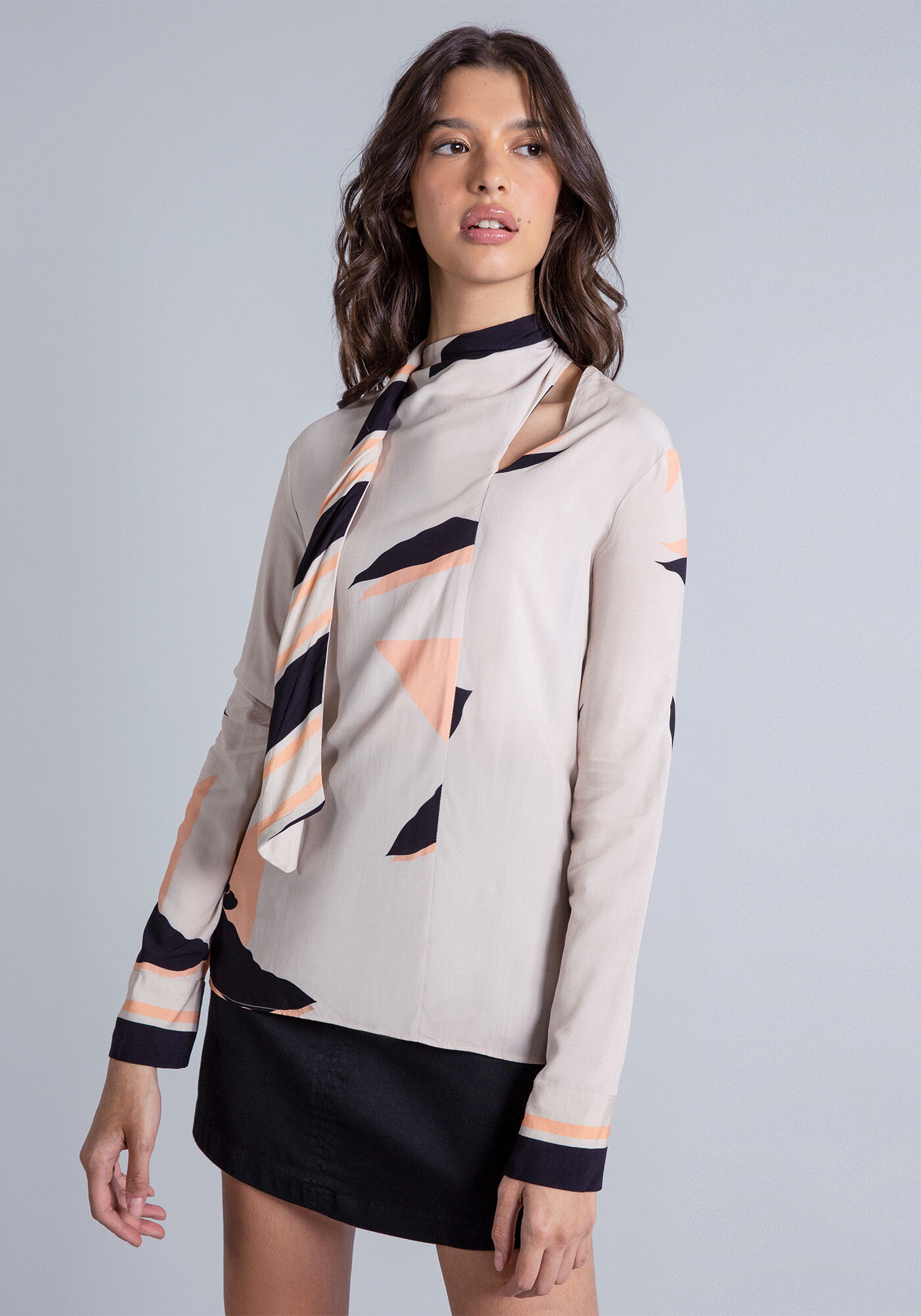 Blusa Manga Longa Gola Alta, , large.