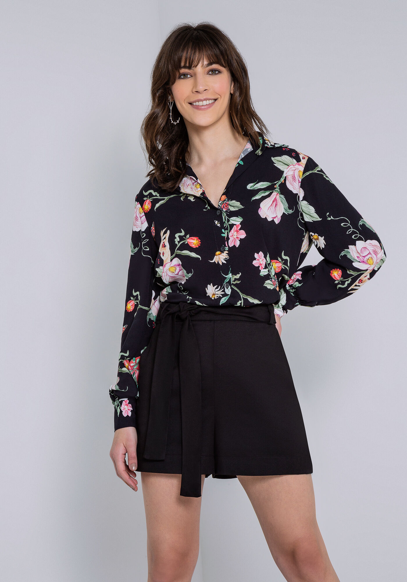 Blusas estampadas store manga longa