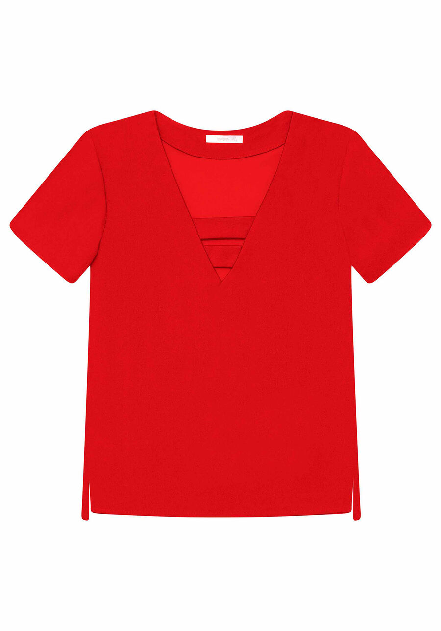 Blusa Decote V Detalhe, . Blusa Decote V Detalhe, , large.