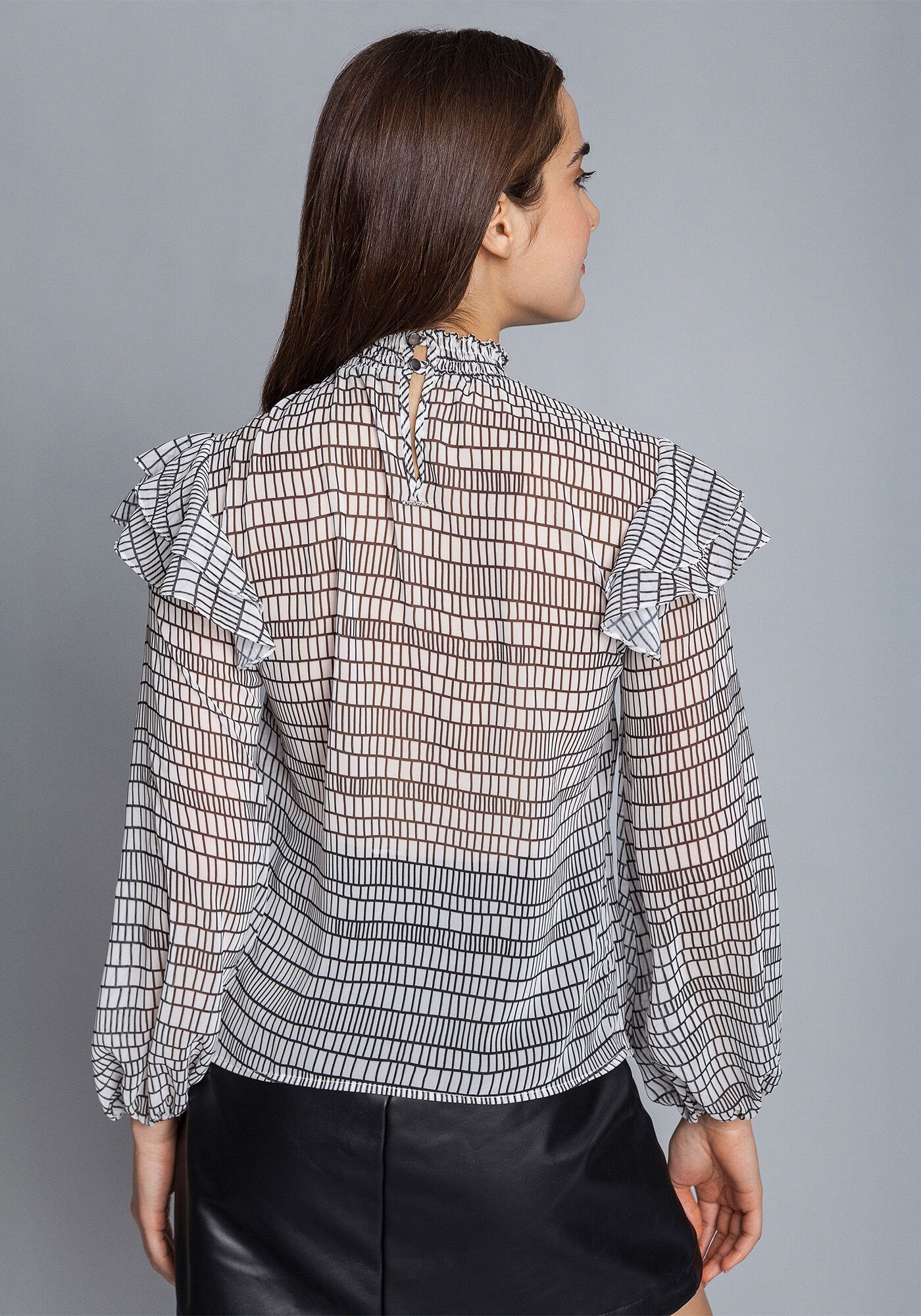 Blusa Manga Longa Babados, , large.