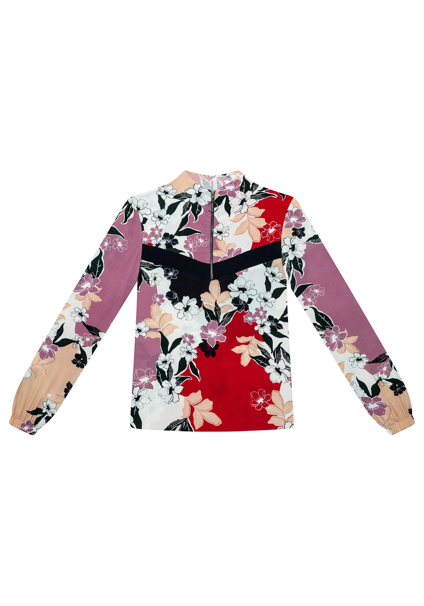 Blusa Manga Longa Z&iacute;per Estampa, , large.