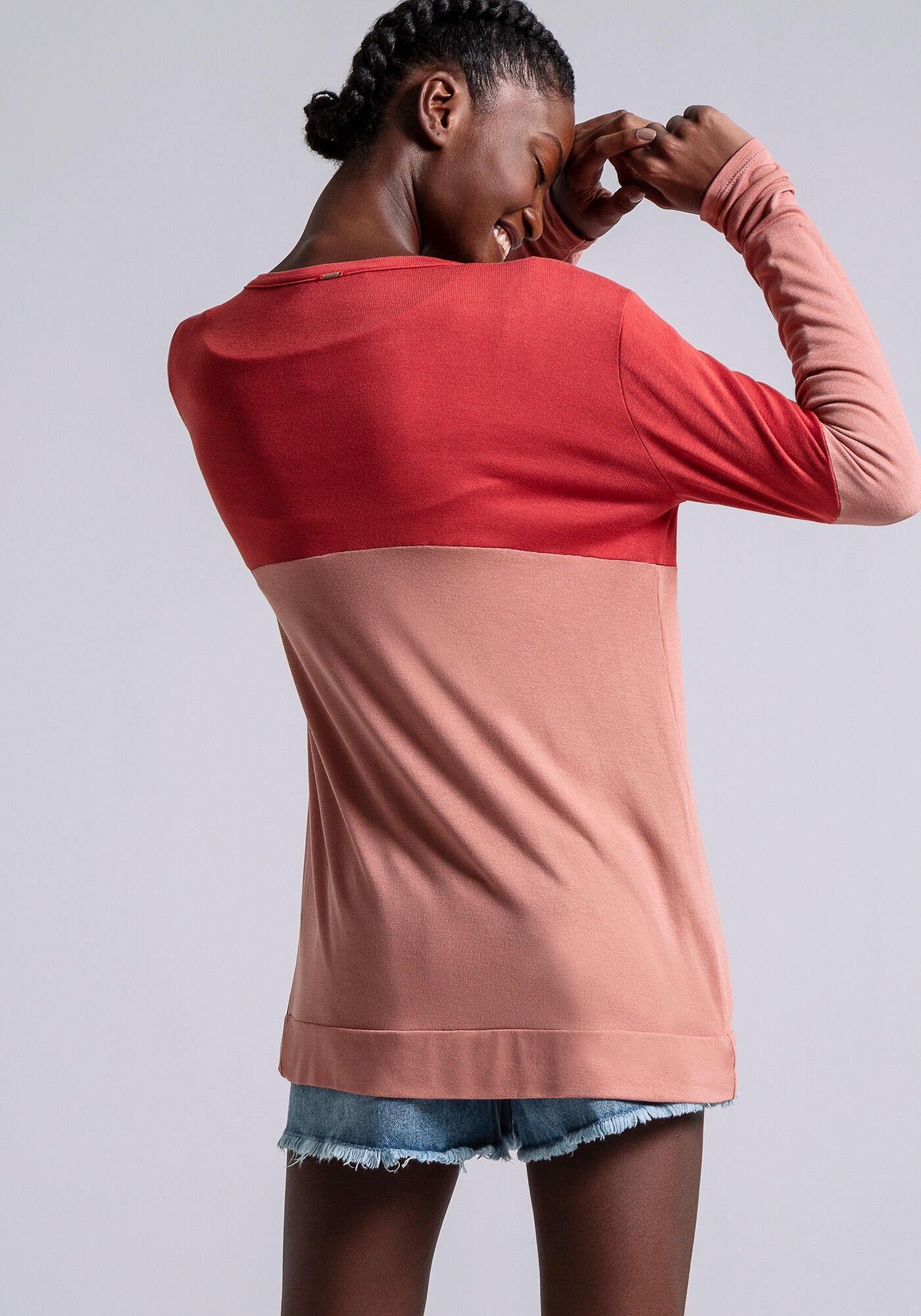 Cardigan Boyfriend Bicolor, ROSA, large.