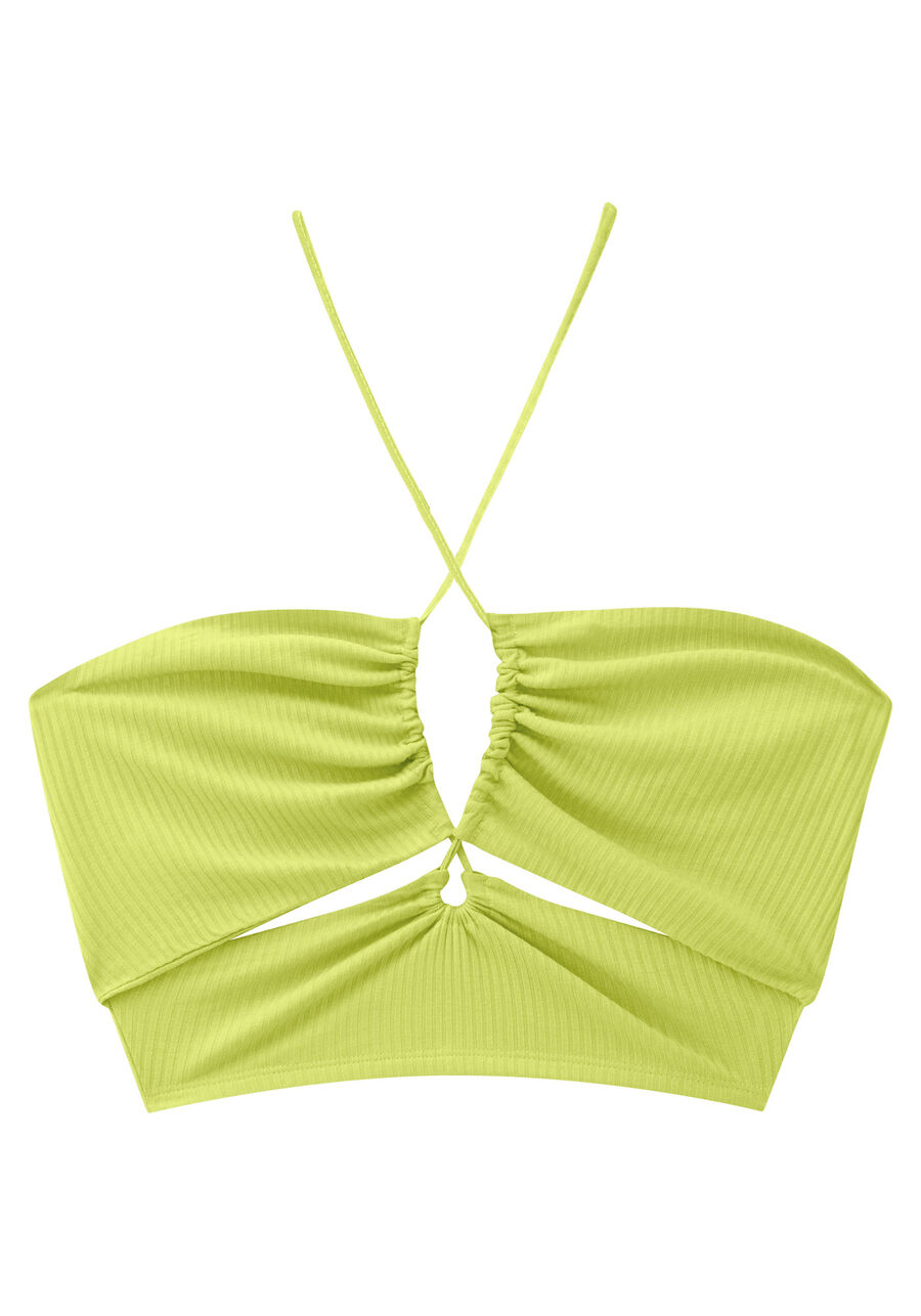 Blusa Frente Única Cropped Canelada com Cut Out, . Blusa Frente Única Cropped Canelada com Cut Out, , large.