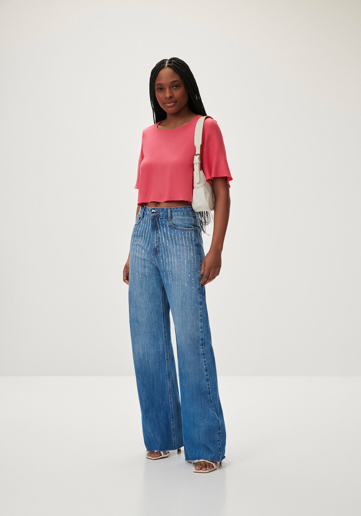Blusa manga curta flare clearance
