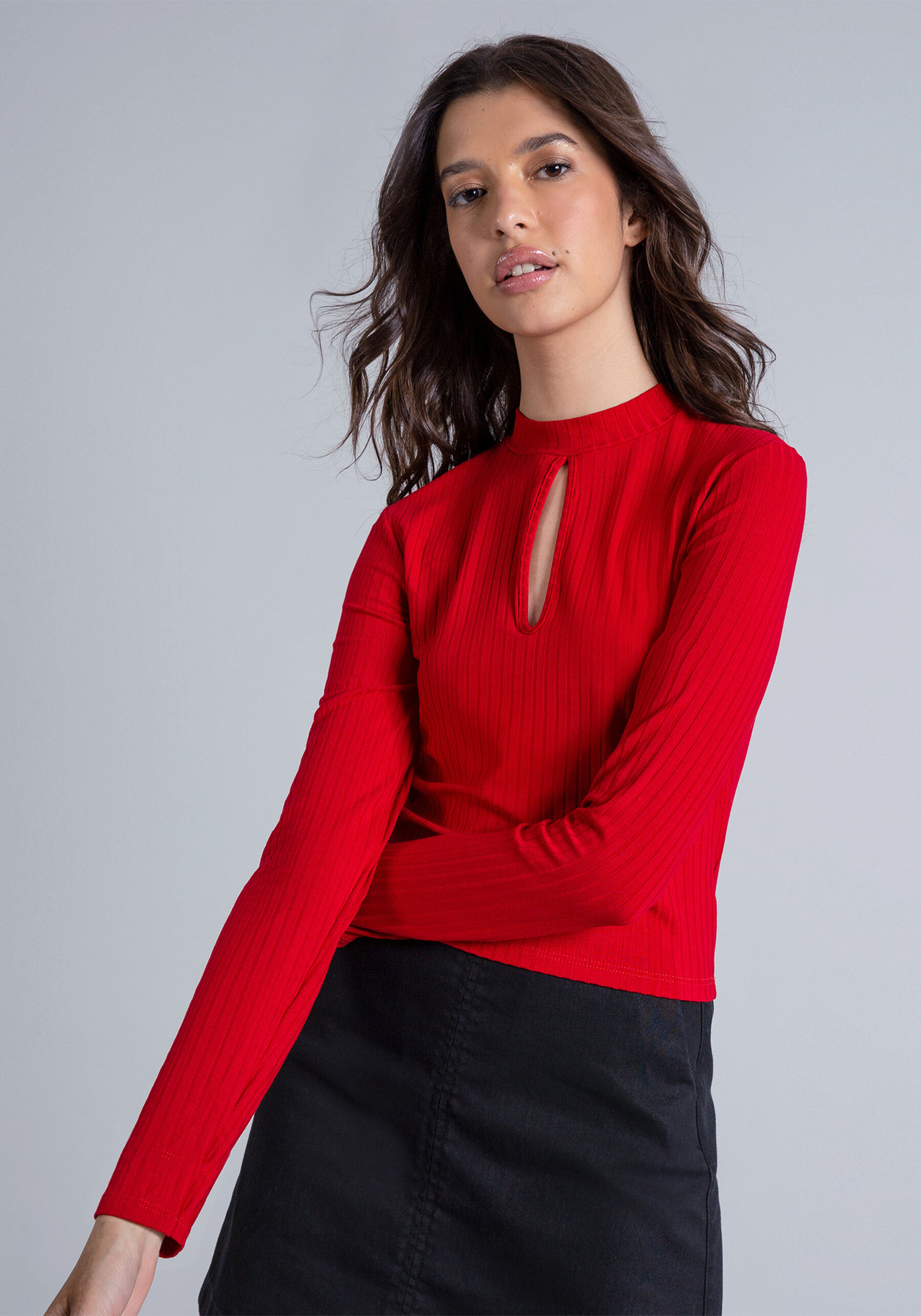 Blusa Manga Longa Gola Alta, . Blusa Manga Longa Gola Alta, , large.