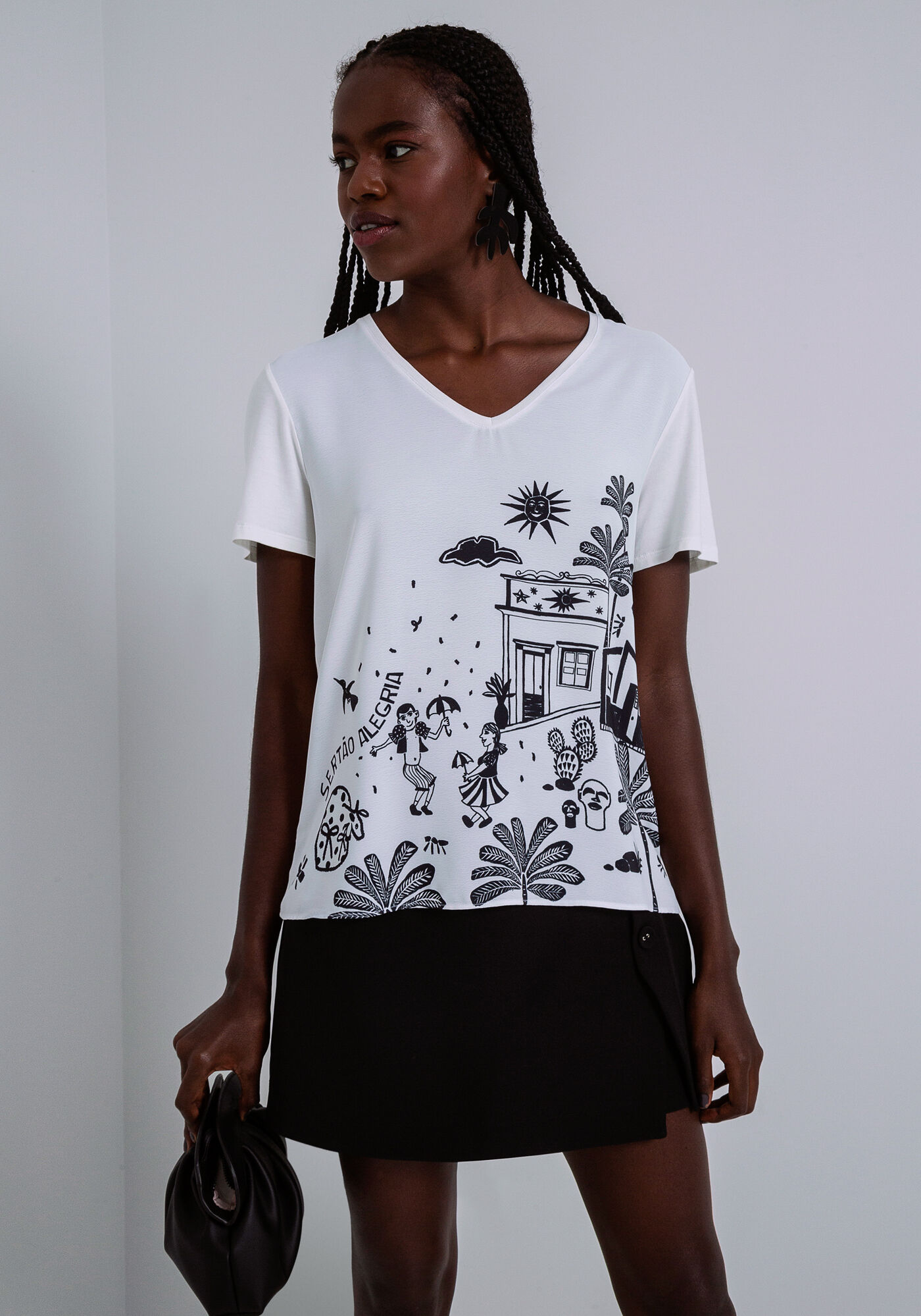 Blusas manga curta de tecido online