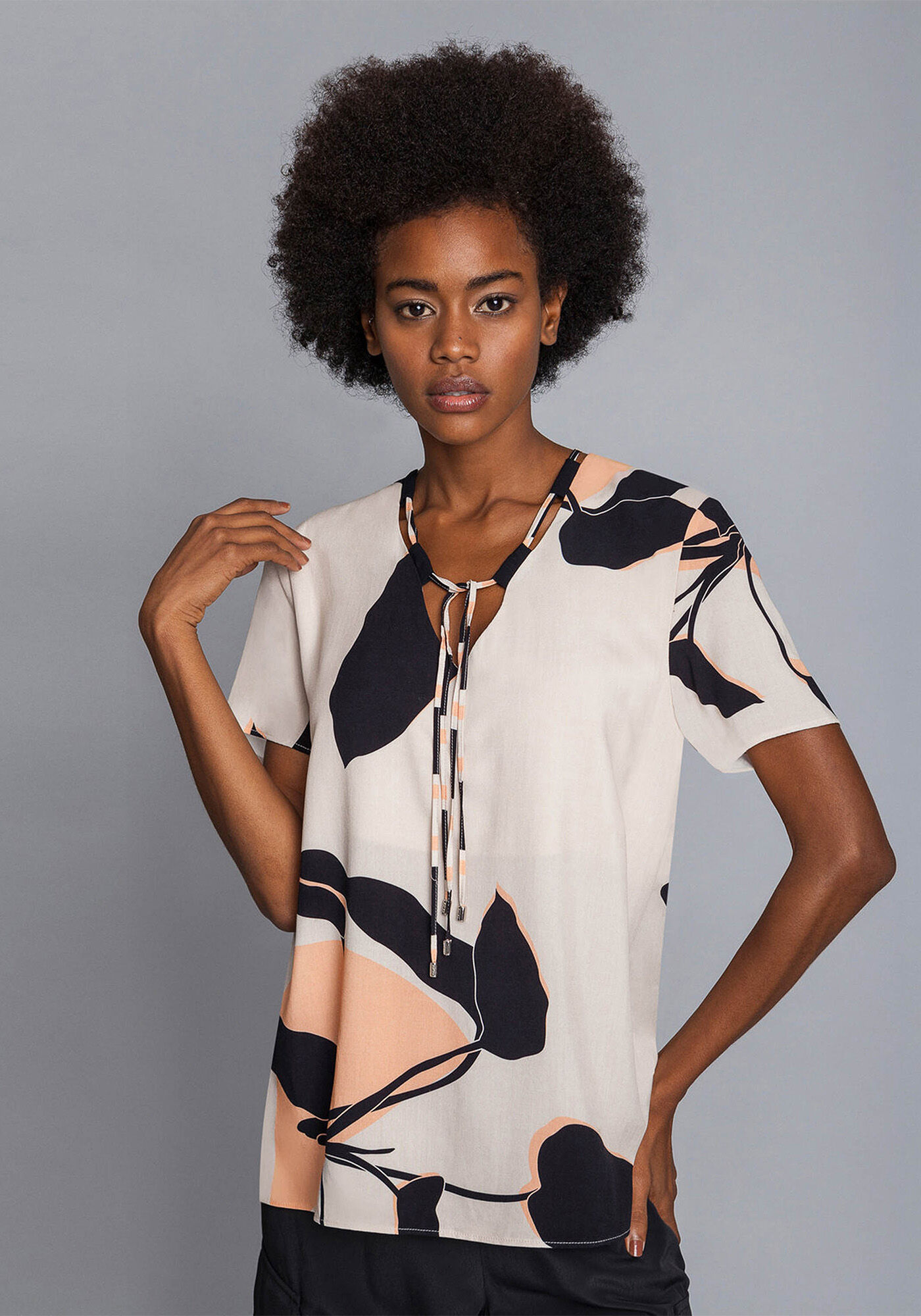 Blusa Estampada Amarra&ccedil;&atilde;o, , large.