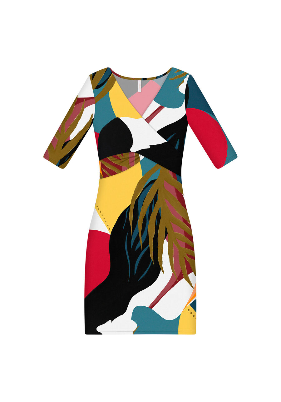 Vestido Manga 3/4 Transpasse, . Vestido Manga 3/4 Transpasse, , large.