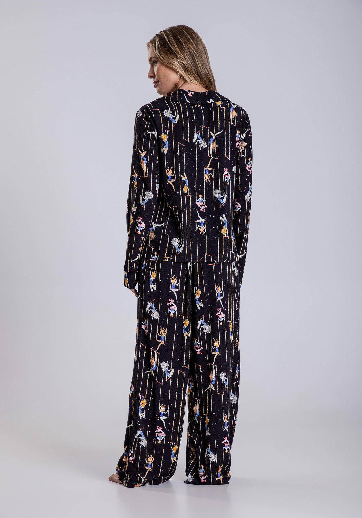 Conjunto Camisa e Cal&ccedil;a em Viscose Estampado, , large.