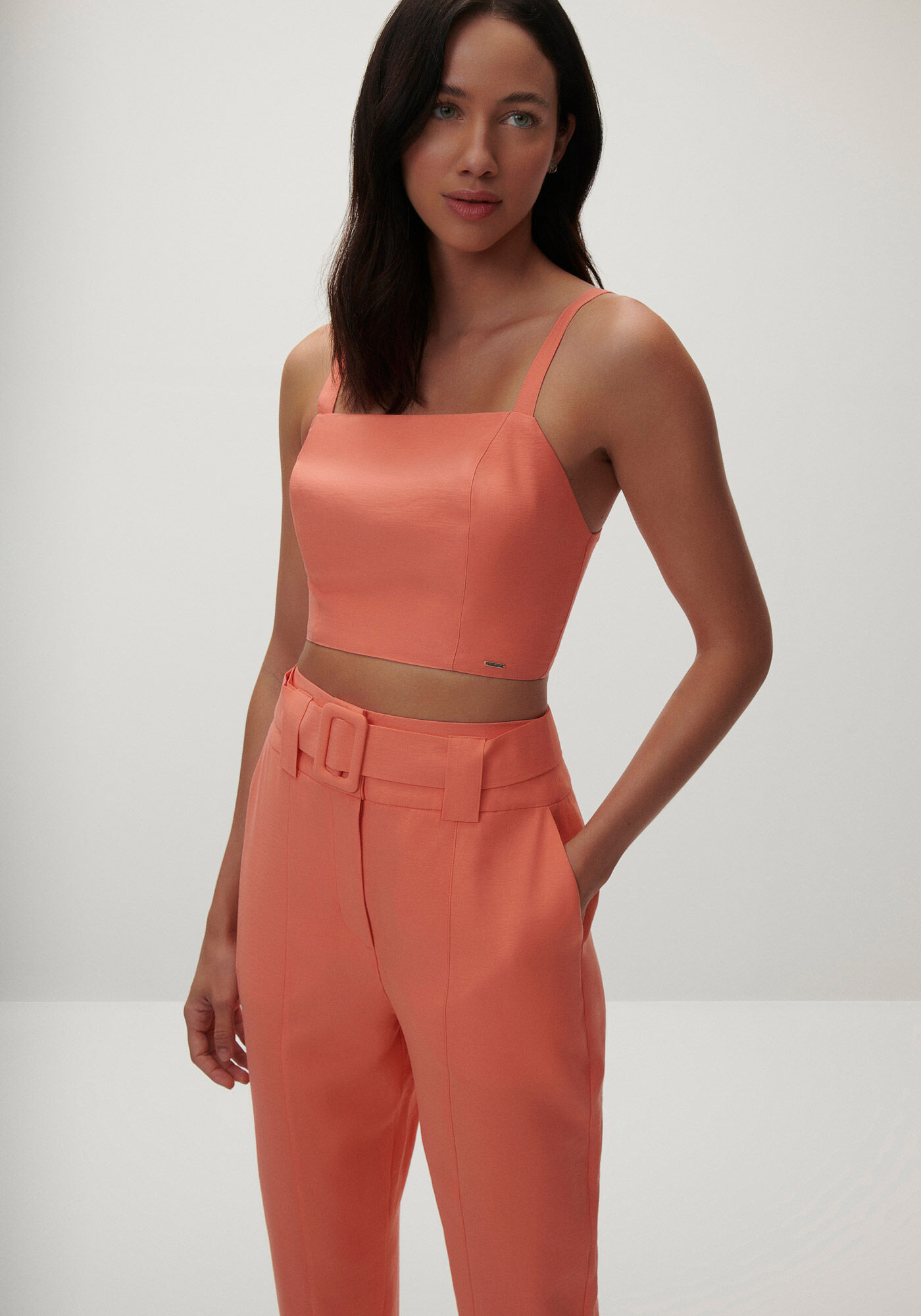 Cal&ccedil;a Carrot Cintura Alta com Cinto, , large.