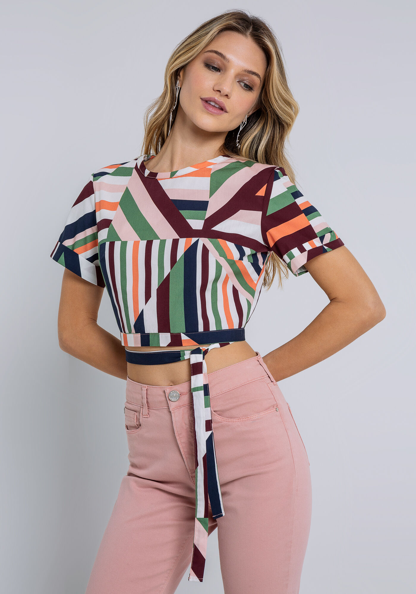 Blusa Cropped Estampada em Tecido Atlanta com Amarra&ccedil;&atilde;o, PIPA, large.