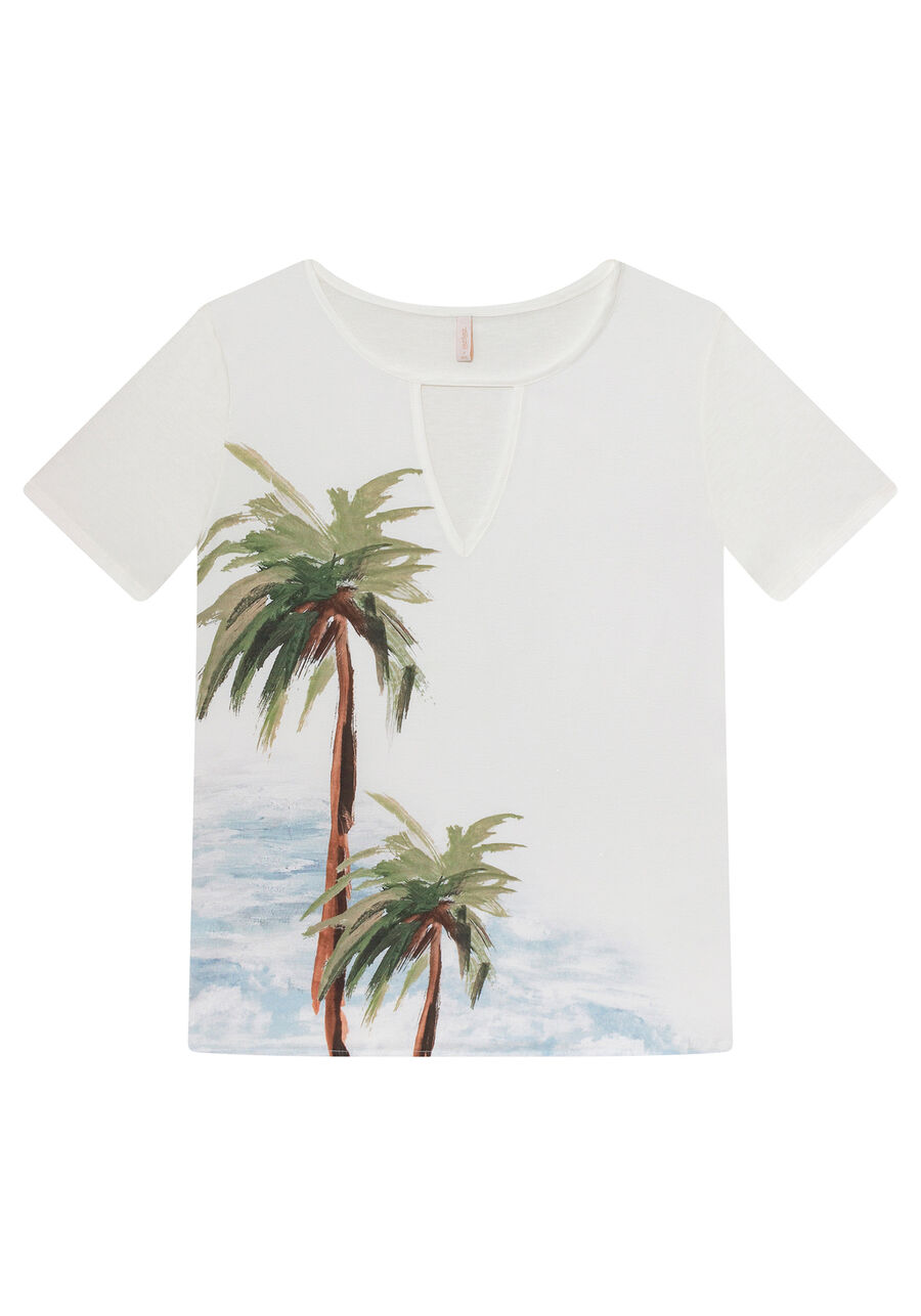 Blusa Estampada Recorte V, . Blusa Estampada Recorte V, , large.