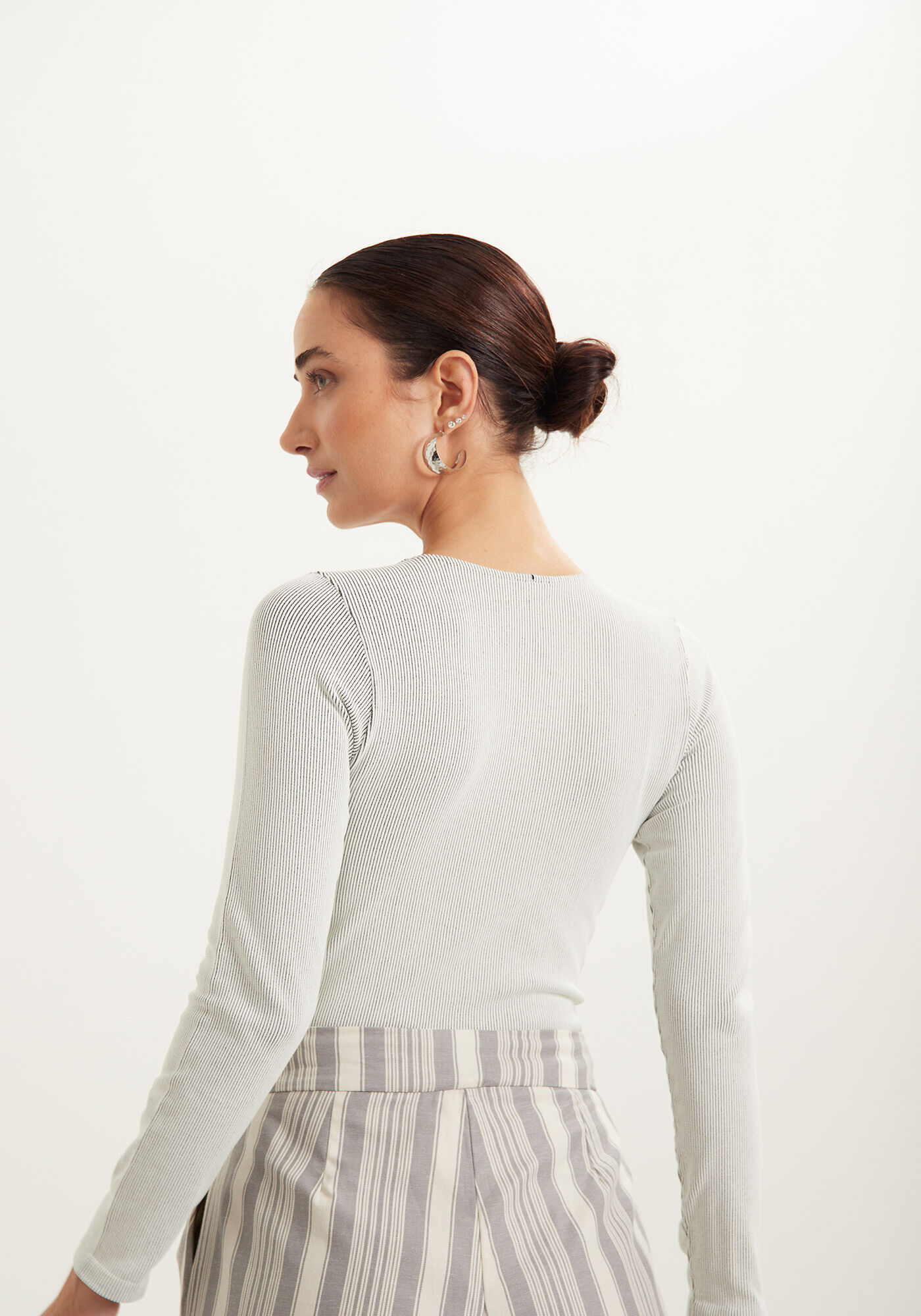 Blusa B&aacute;sica De Mangas Longas Seamless, , large.