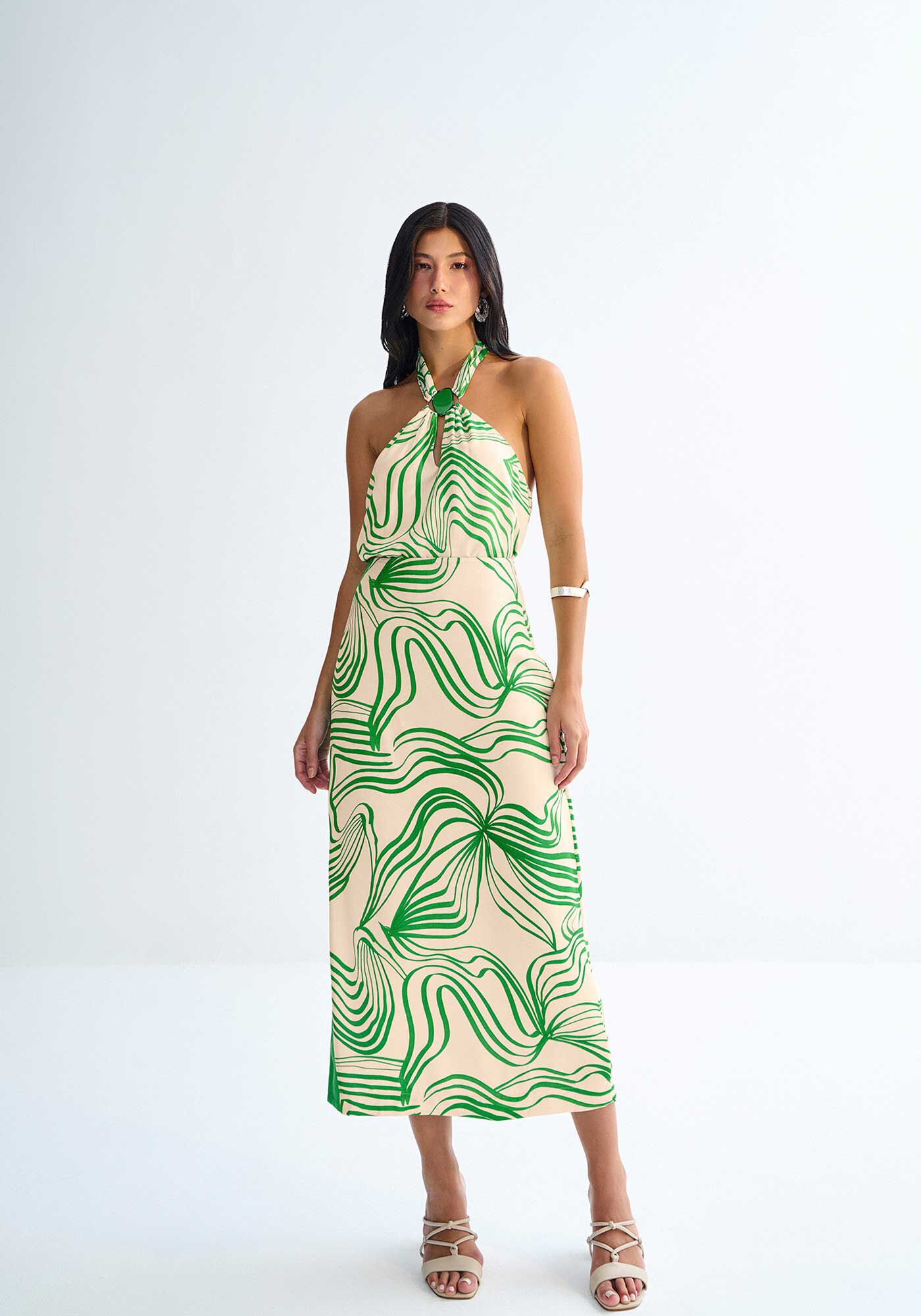 Blusa Cross Neck Estampada com Detalhe Aviamento, , large.