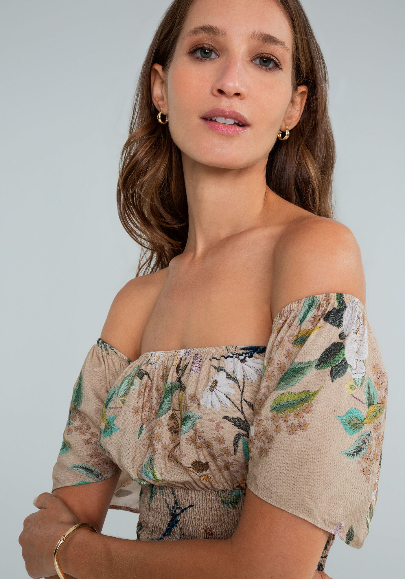 Vestido Franzido Lastex Estampada, , large.