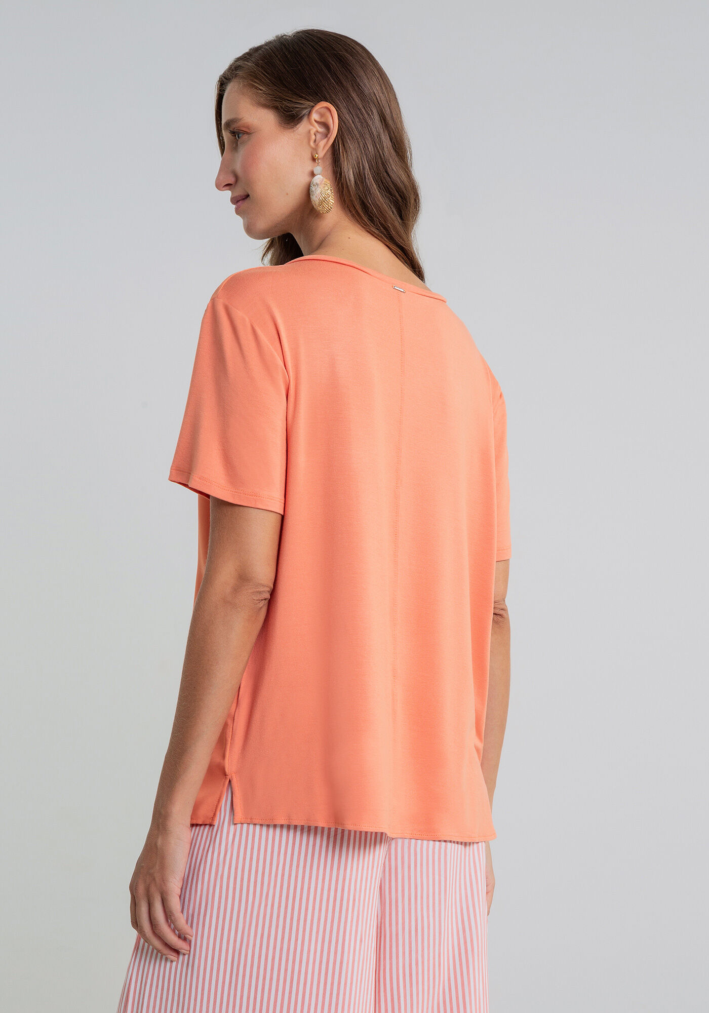 Blusa B&aacute;sica Decote V, , large.