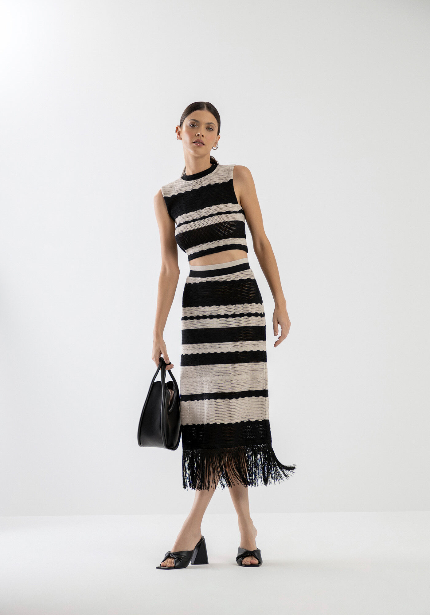 Regata Cropped em Tric&ocirc; Listrada, , large.