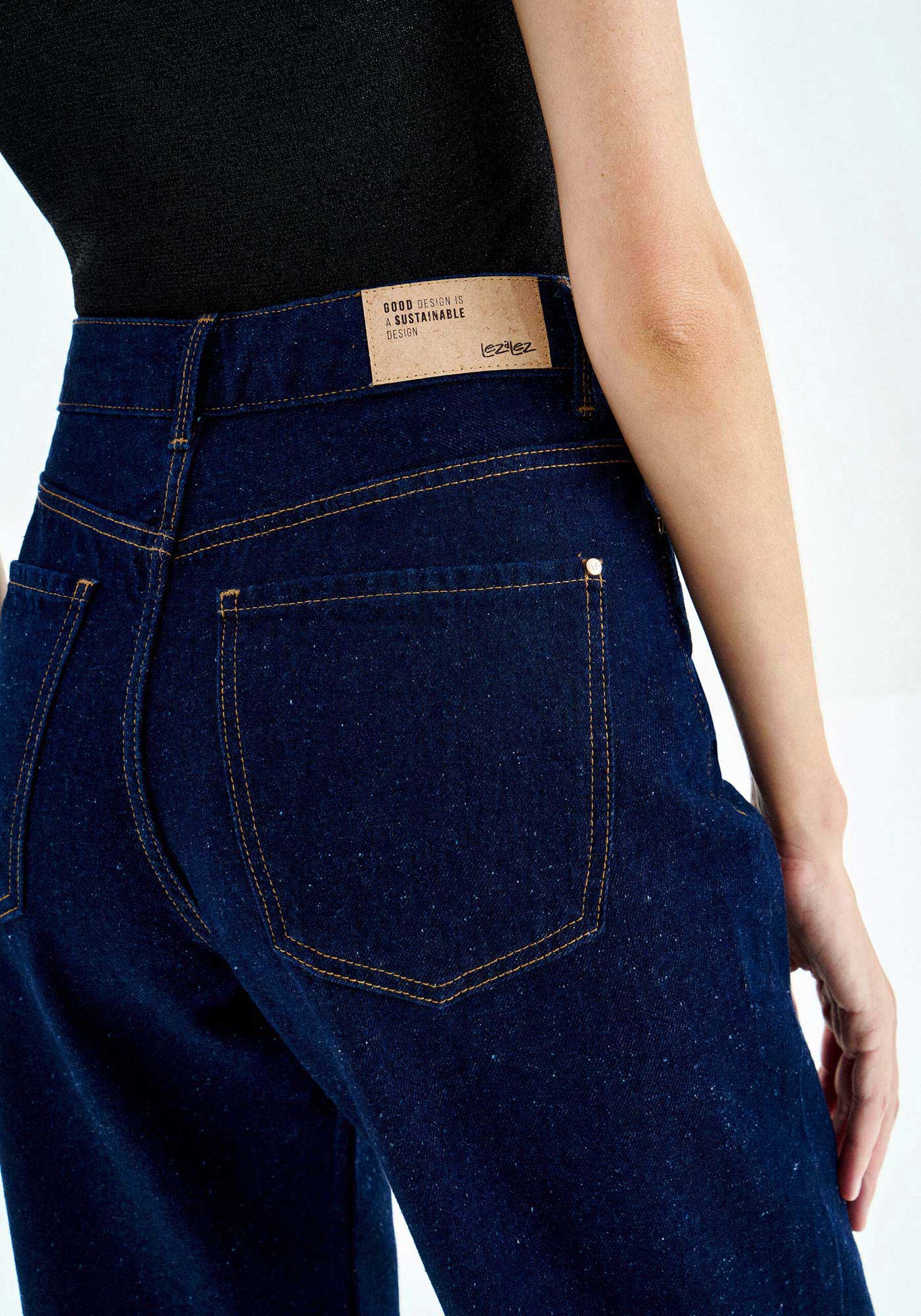 Calça Jeans Reta Cintura Alta Sustentável, . Calça Jeans Reta Cintura Alta Sustentável, , large.