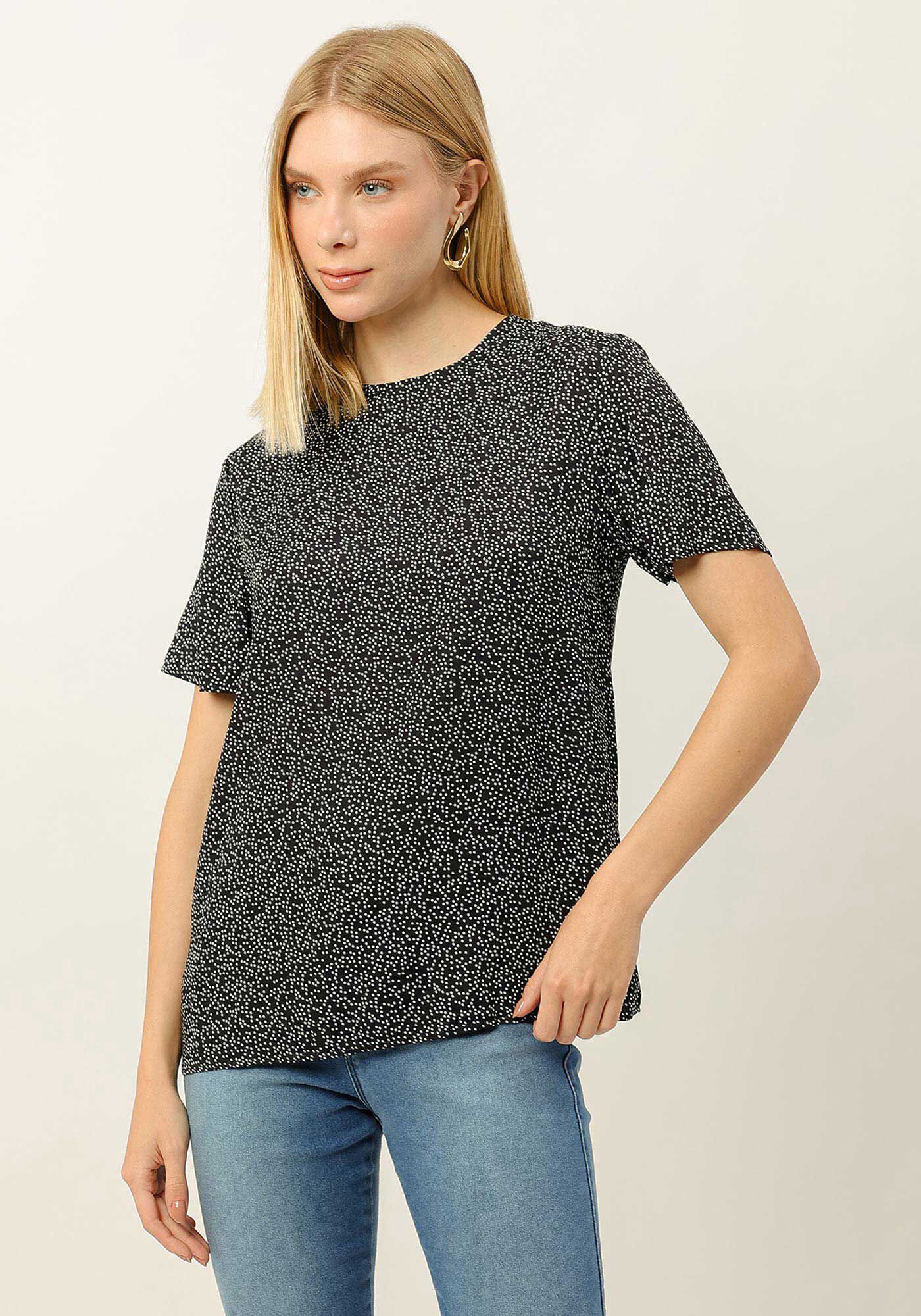 Blusa Manga Curta Estampada, , large.