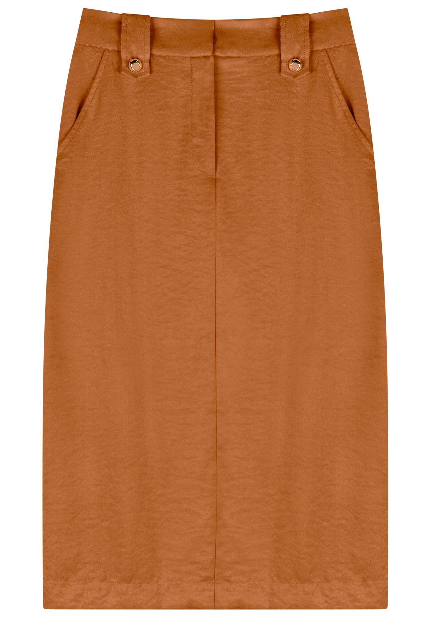 Saia Midi Ch&aacute; Com Cintura Super Alta, , large.