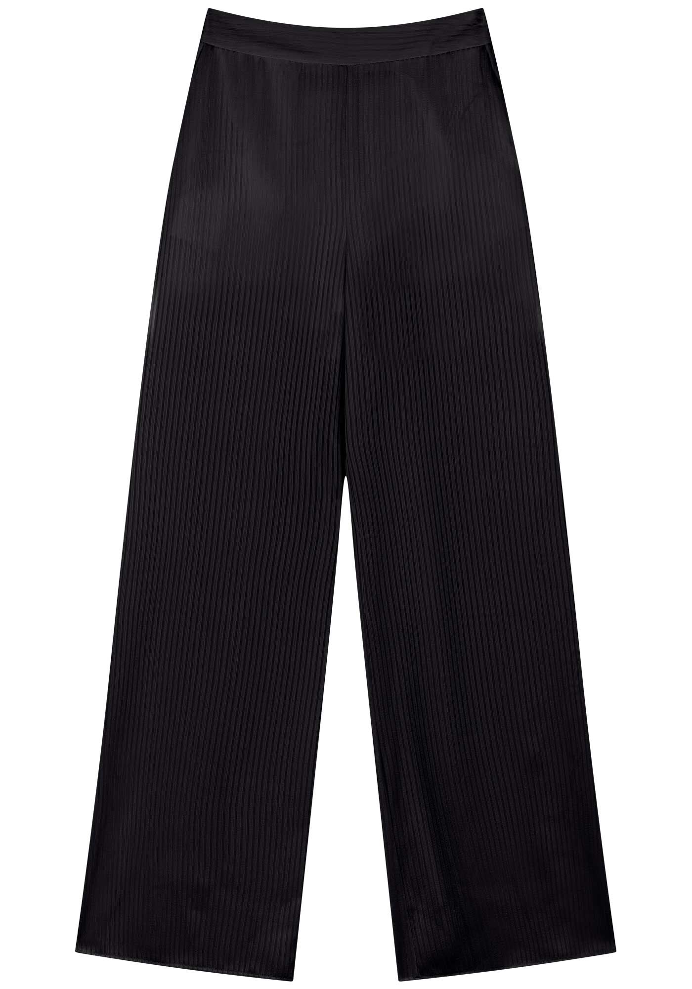 Cal&ccedil;a Reta Com Cintura Alta E Bolsos Faca, PRETO, large.