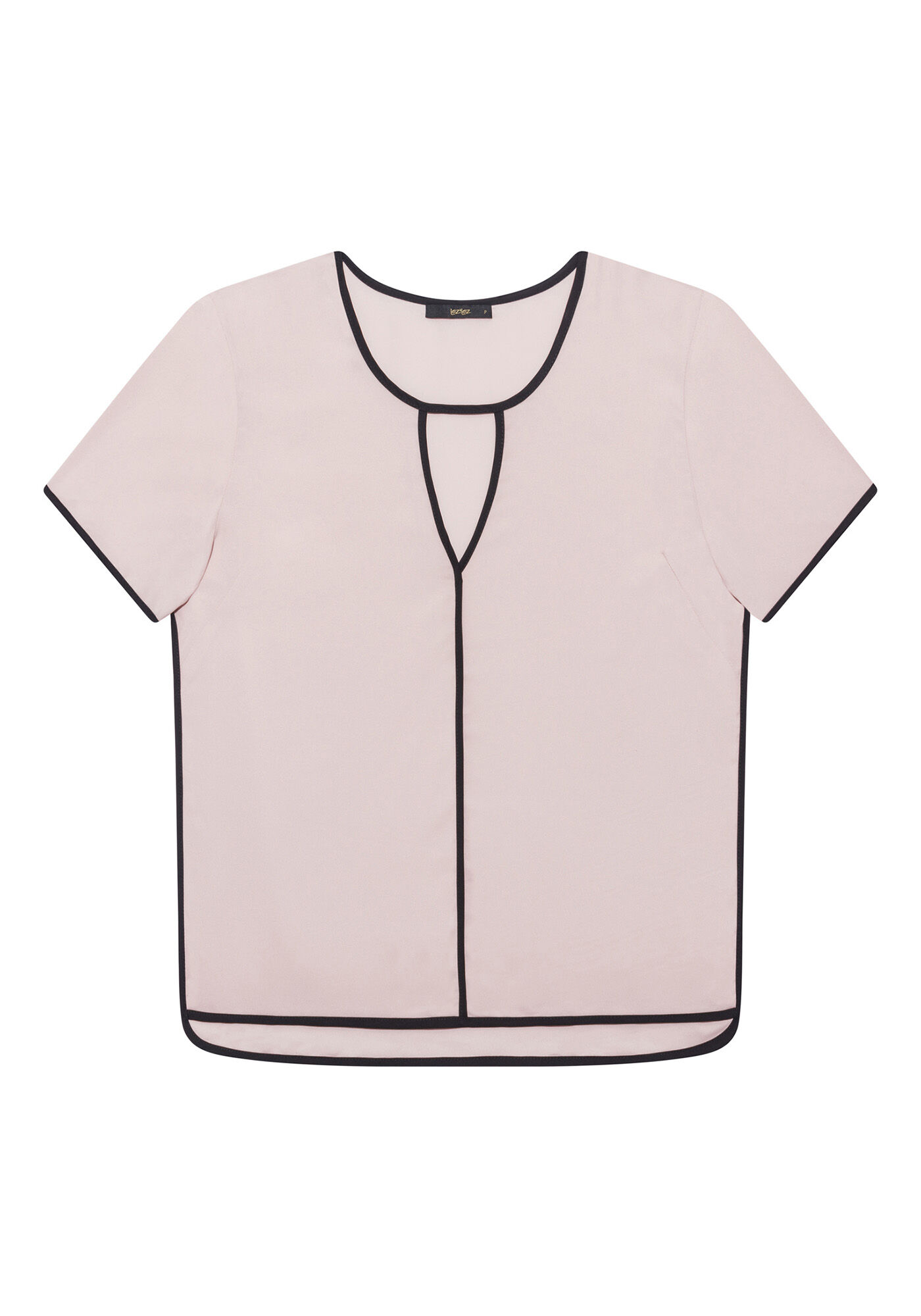 Blusa Tiras Contraste Tecido Rosa Apricot, , large.