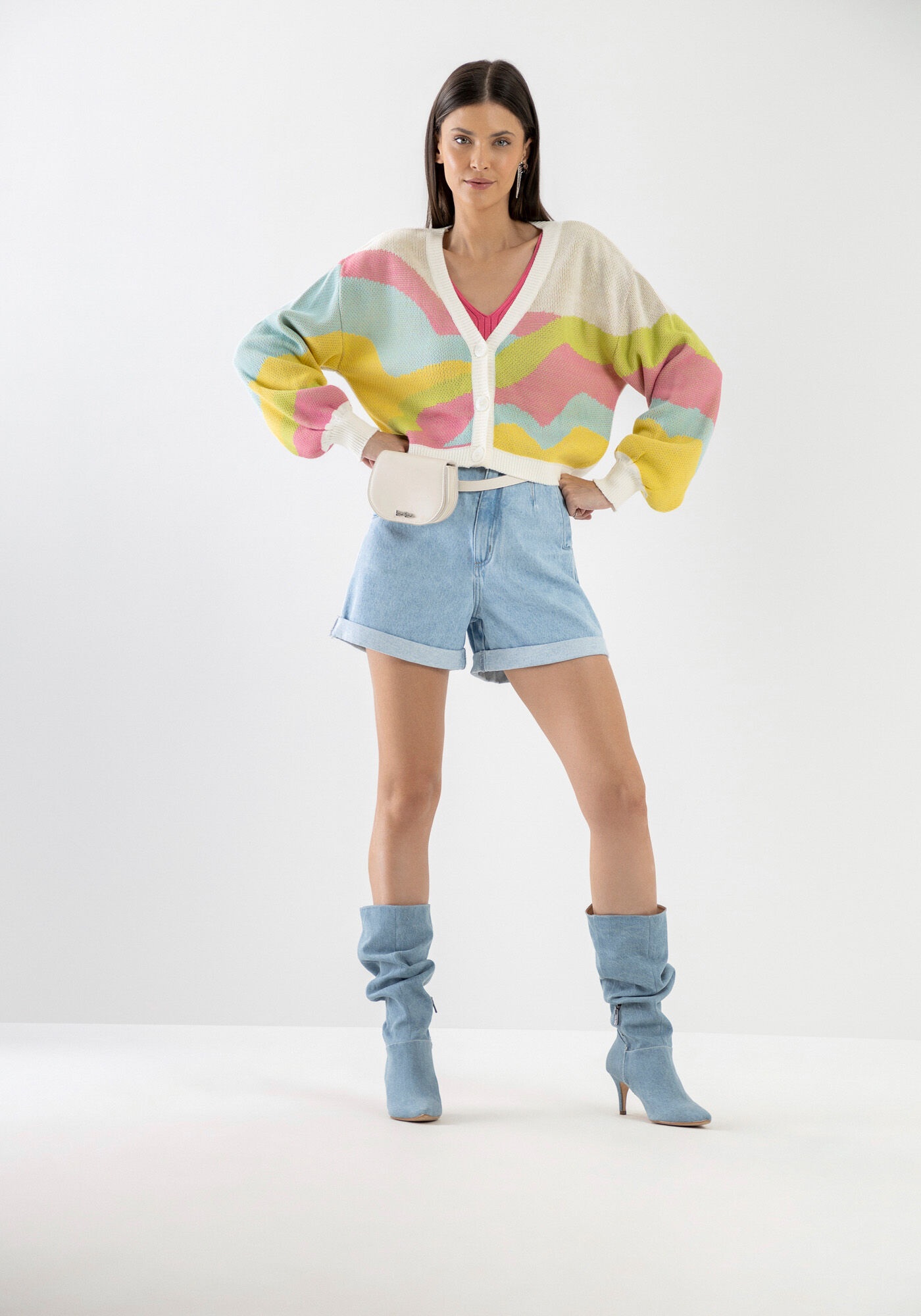 Cardigan em Tric&ocirc; com Manga Bufante, , large.