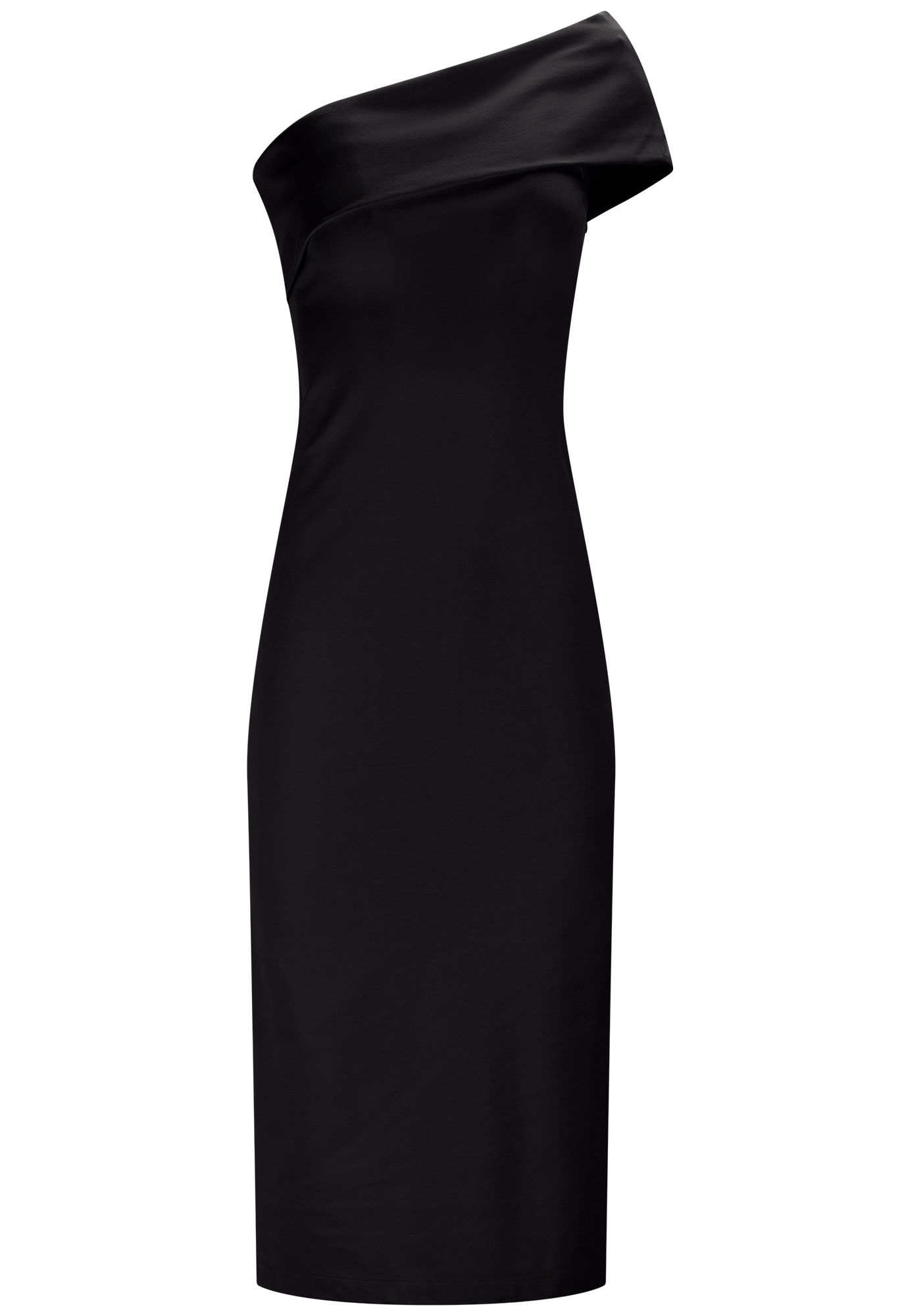 Vestido Midi Justo com Decote Um Ombro S&oacute;, , large.