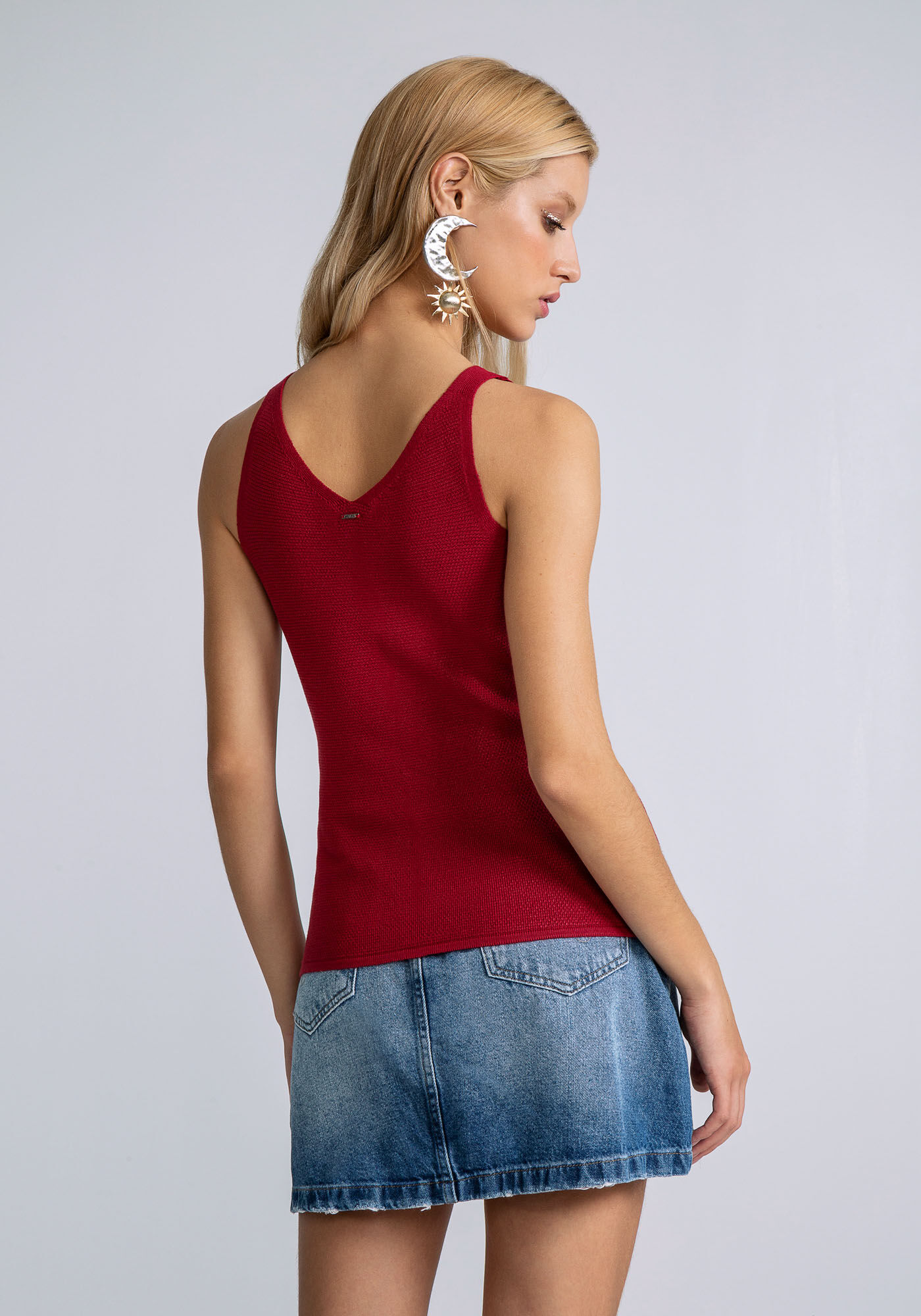 Blusa Decote V Tric&ocirc;, , large.