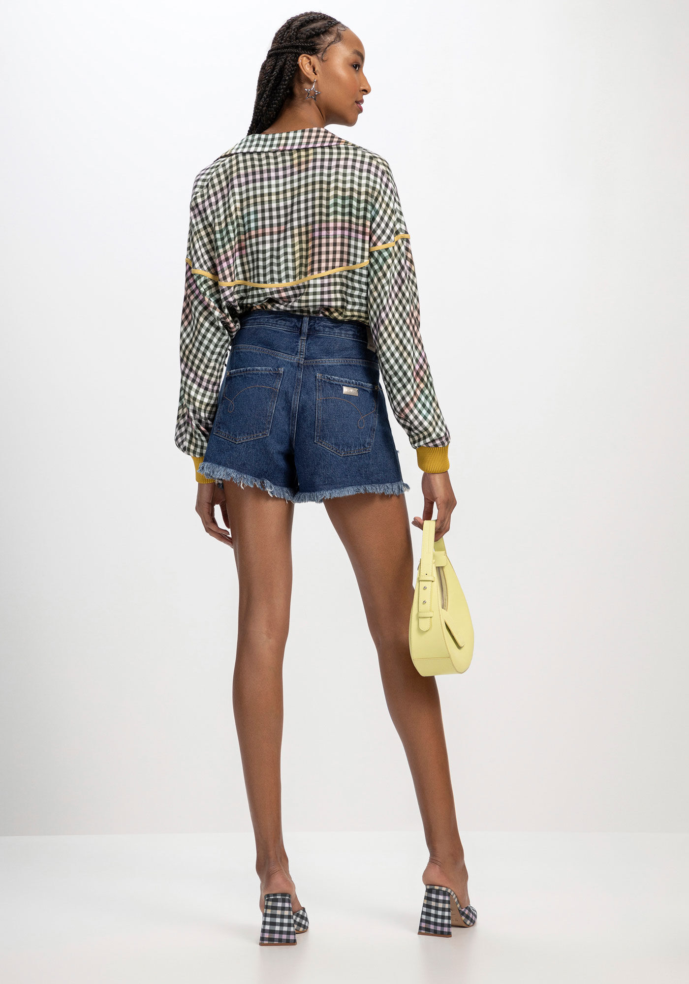 Shorts Jeans Boyfriend Sustent&aacute;vel Destroyed, JEANS, large.