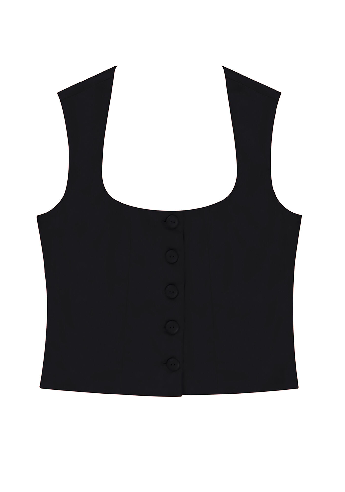 Blusa Decote Quadrado Acetinada com Bot&otilde;es, , large.