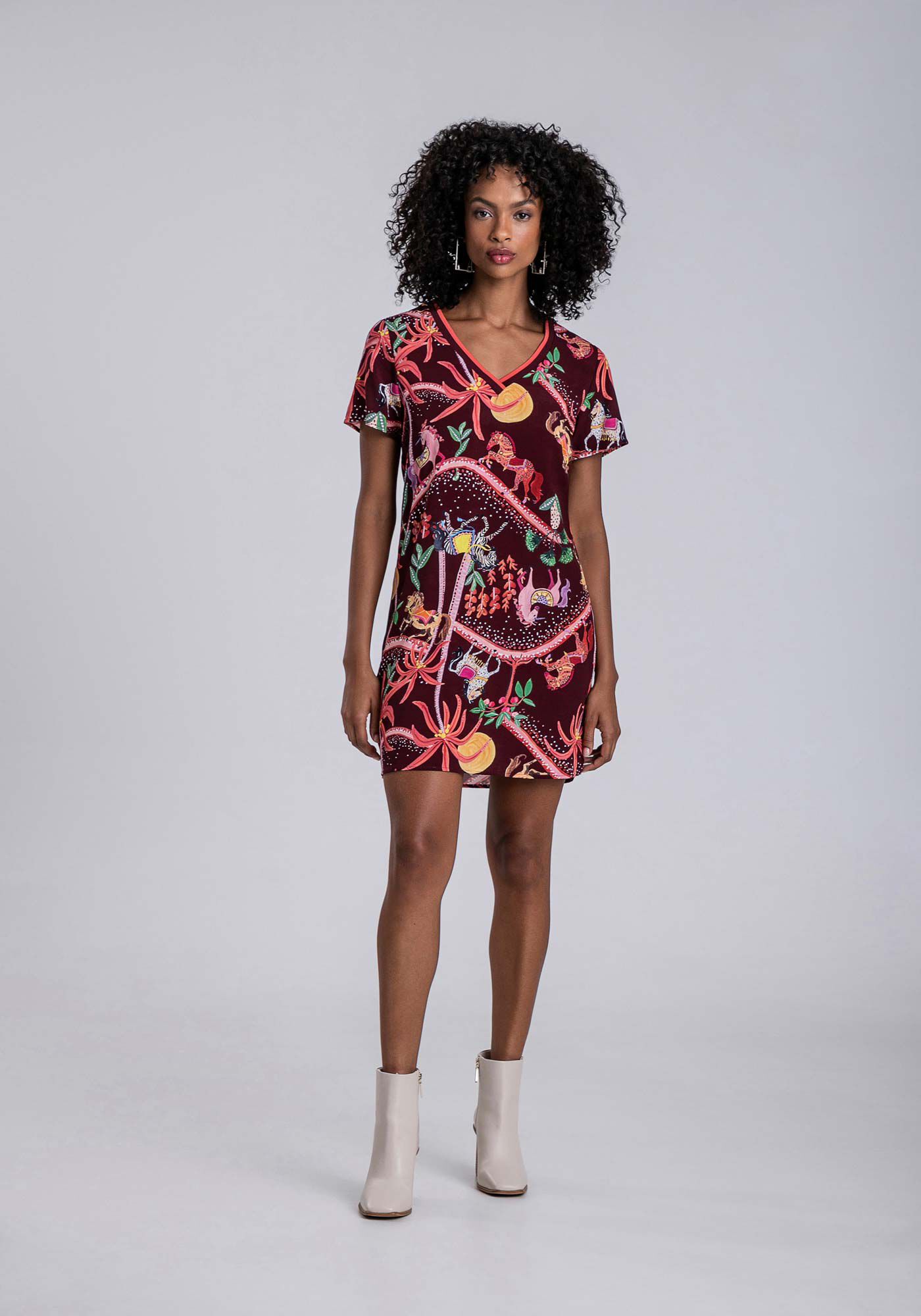 Vestido estampado sales para noite