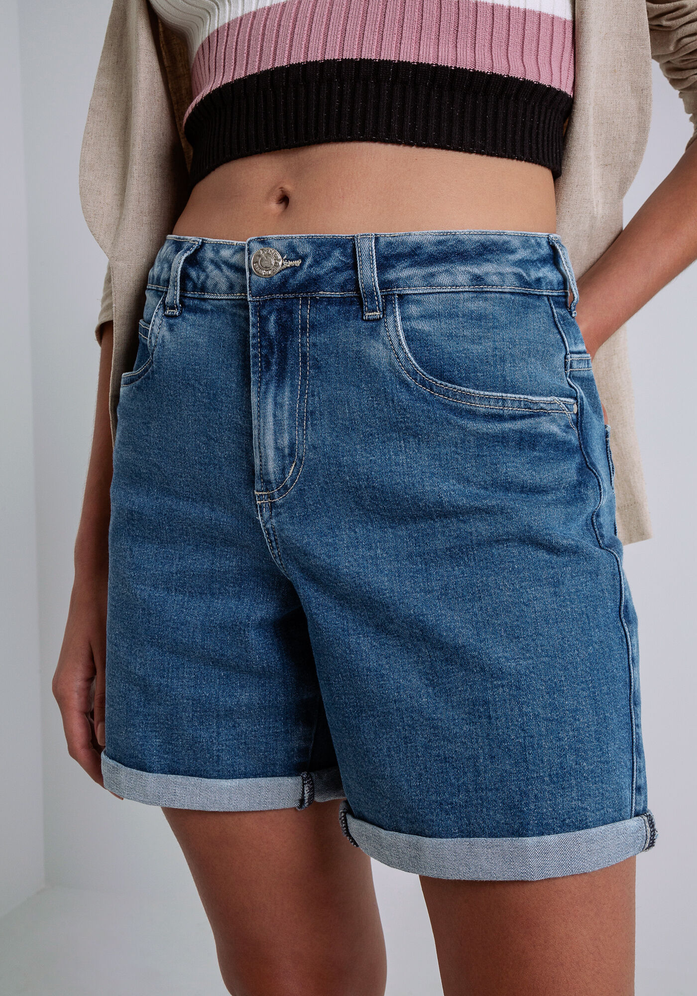 Bermuda Jeans Boyfriend Venice I Am Soft, , large.