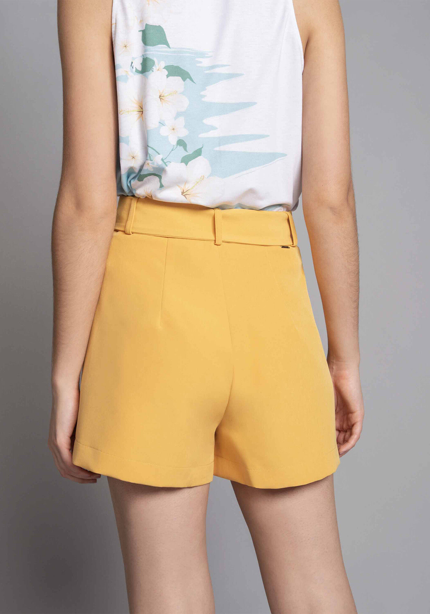 Shorts Cintura Alta com Cinto, , large.