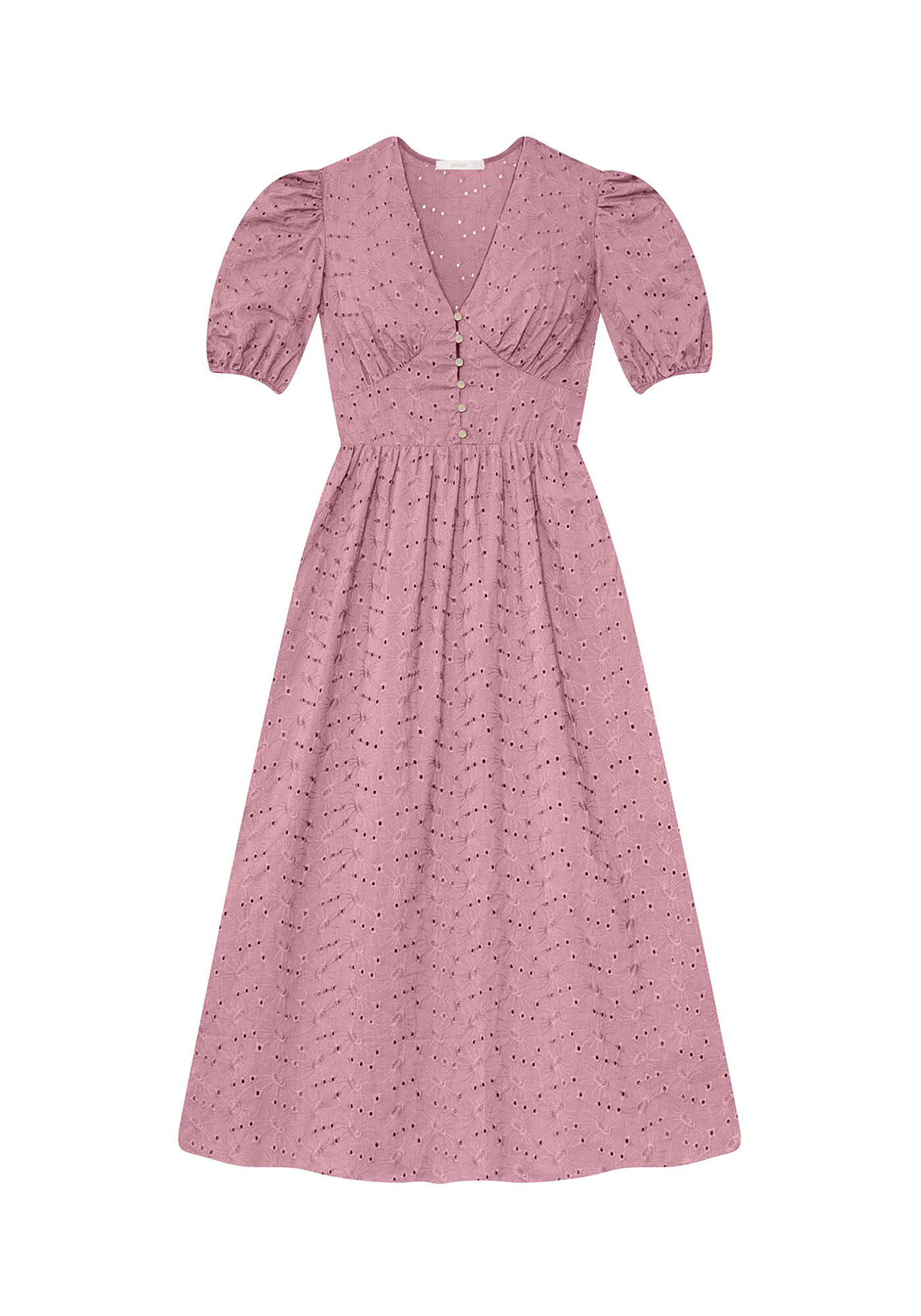 Vestido Laise Flores Midi Rosa Persefone, , large.