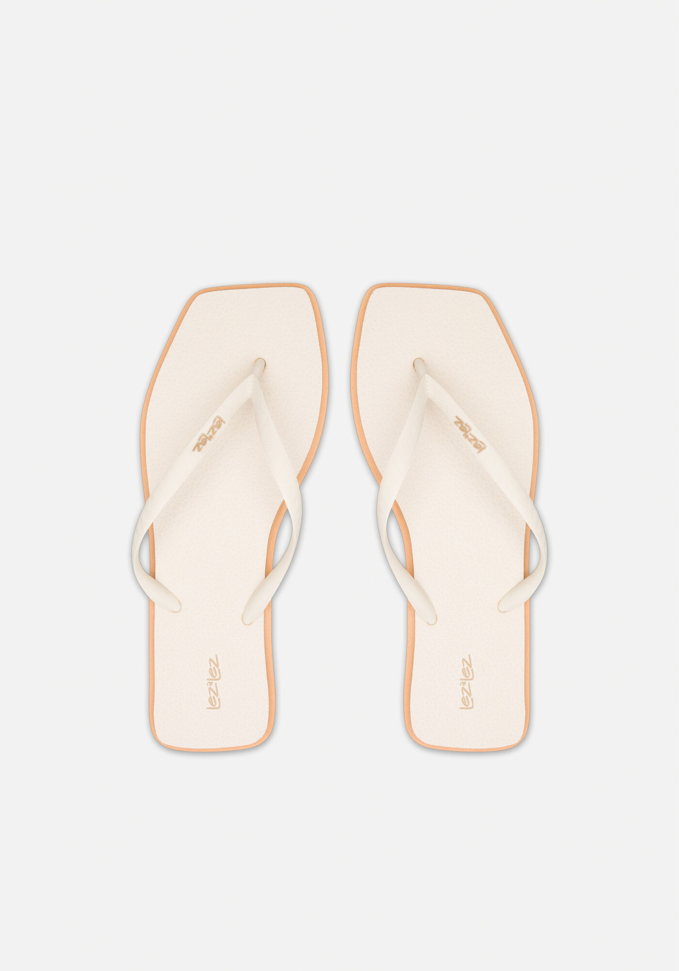 Chinelo Feminino De Tiras Com Frente Quadrada, BEGE ALHAMBRA, large.