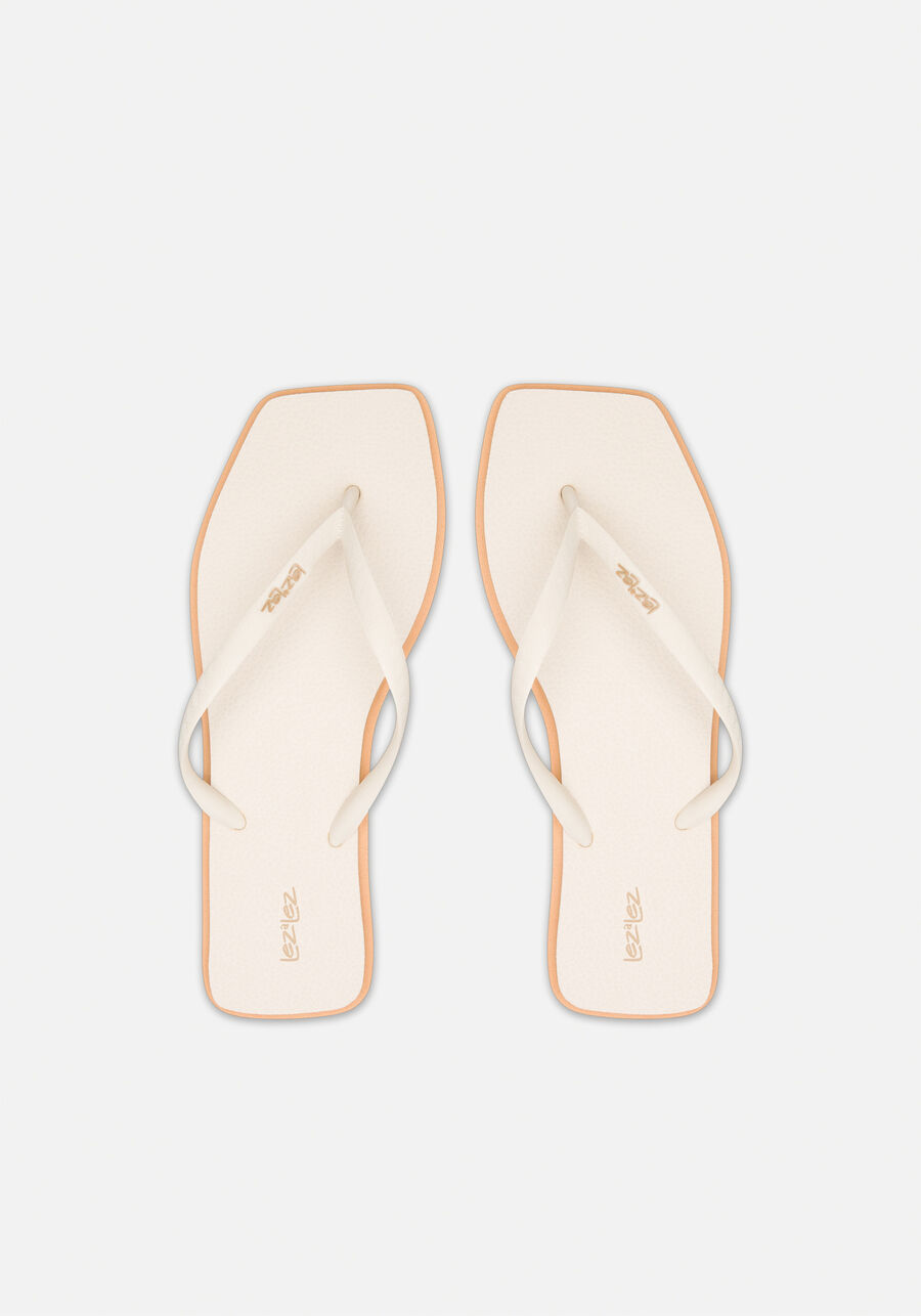 Chinelo Feminino De Tiras Com Frente Quadrada, BEGE ALHAMBRA. Chinelo Feminino De Tiras Com Frente Quadrada, BEGE ALHAMBRA, large.