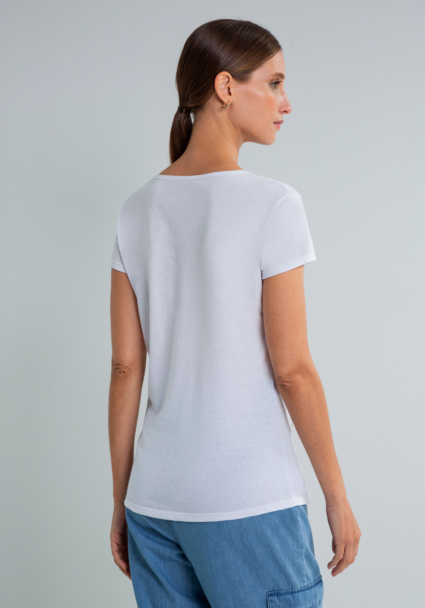 T-shirt Estampada Corrente Strass, BRANCO, large.