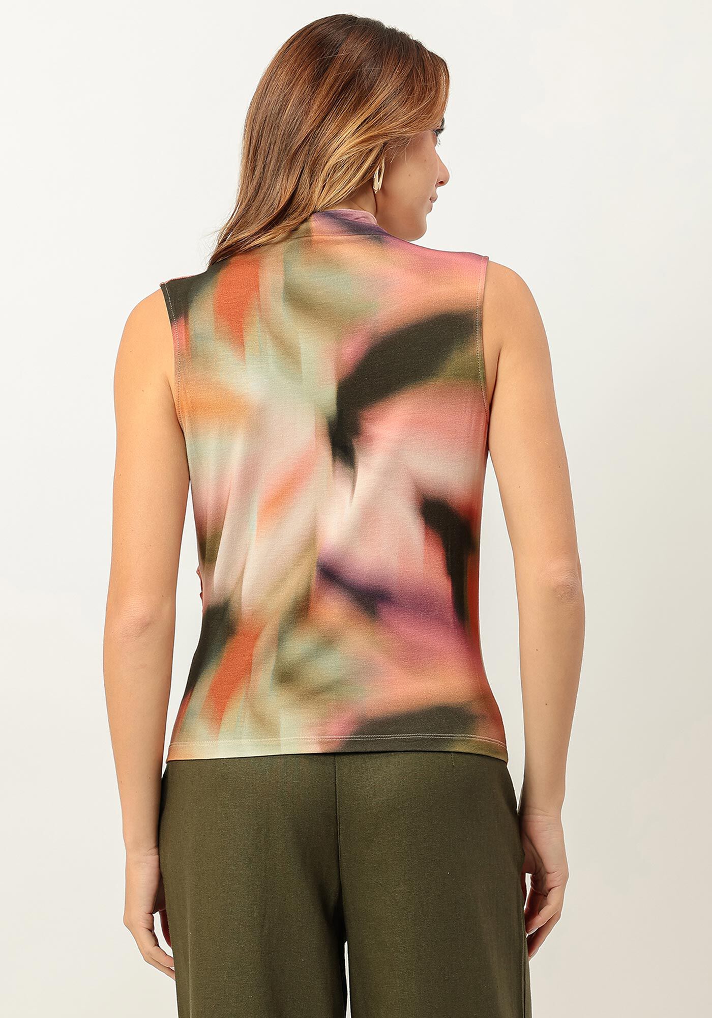 Regata Gola Alta em Malha com Pregas, , large.