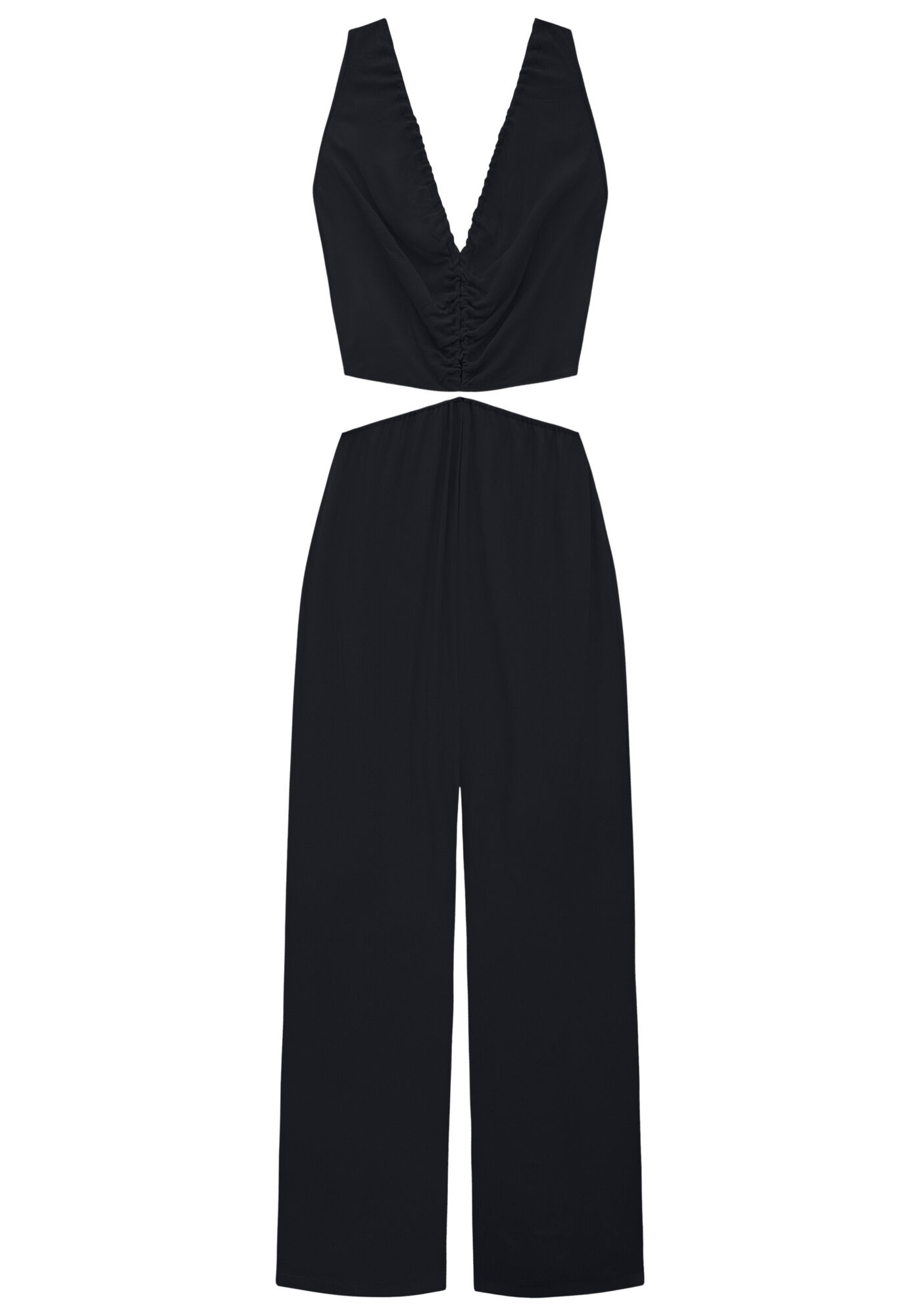 Macac&atilde;o Midi Crepe com Recorte Cintura, , large.