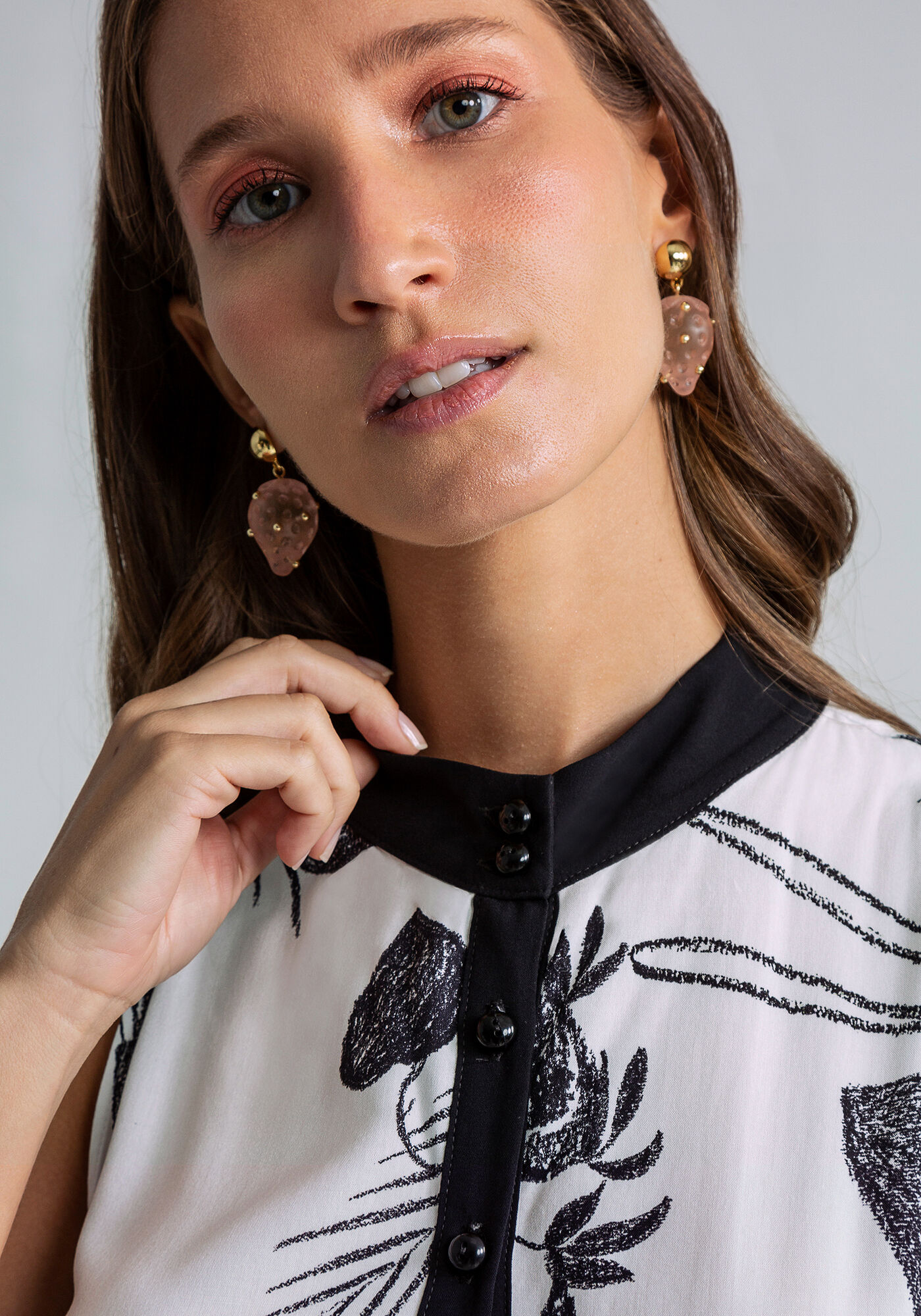 Vestido sem Mangas Solto Estampado, CONTRASTE, large.