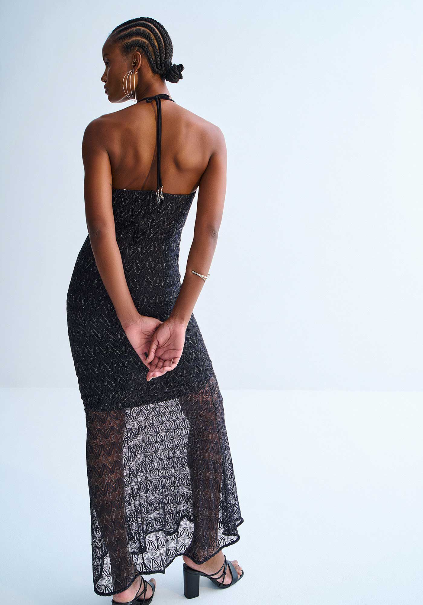 Vestido Longo Frente &Uacute;nica em Renda, , large.