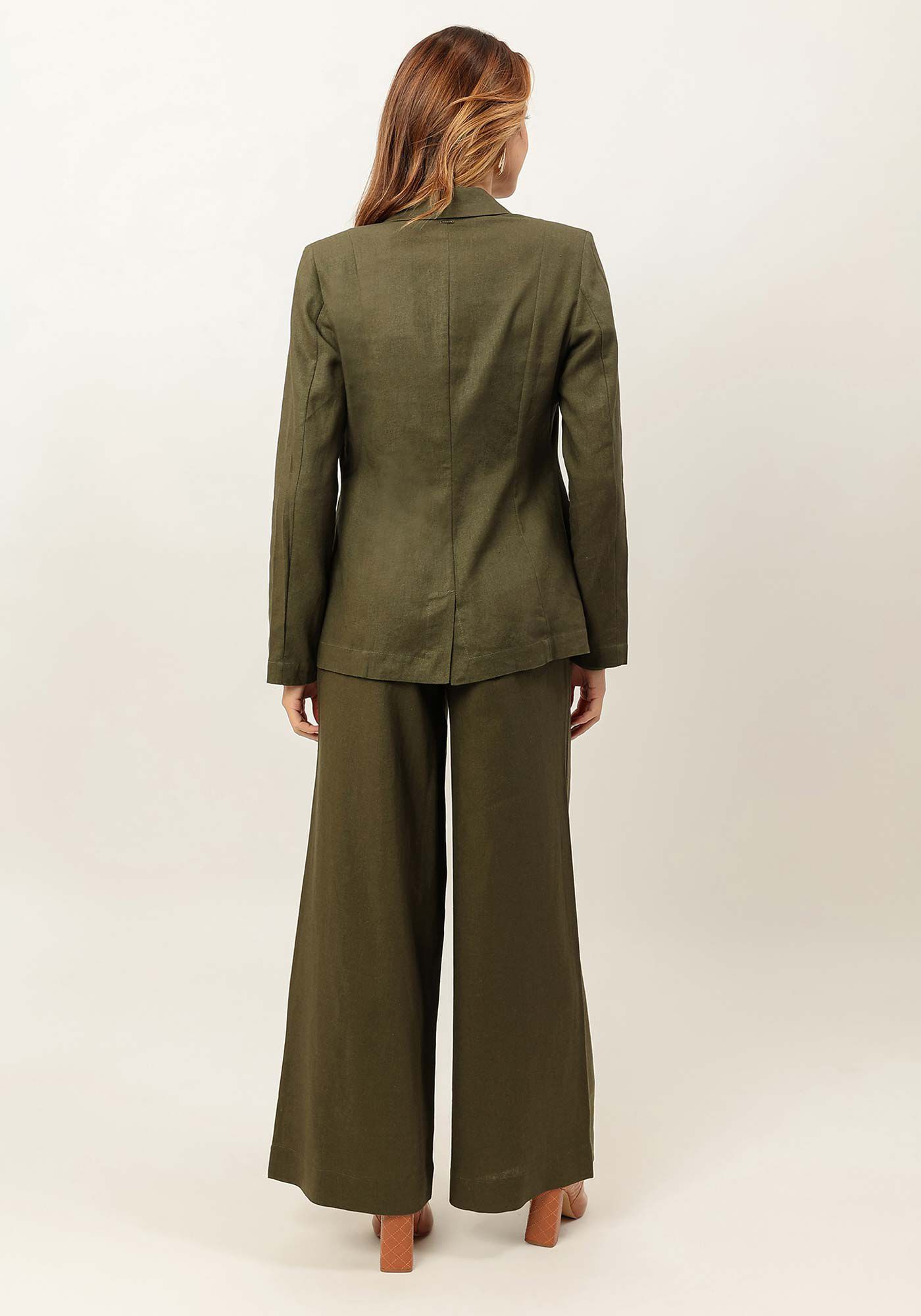 Blazer Alfaiataria em Linho com Bolsos, , large.