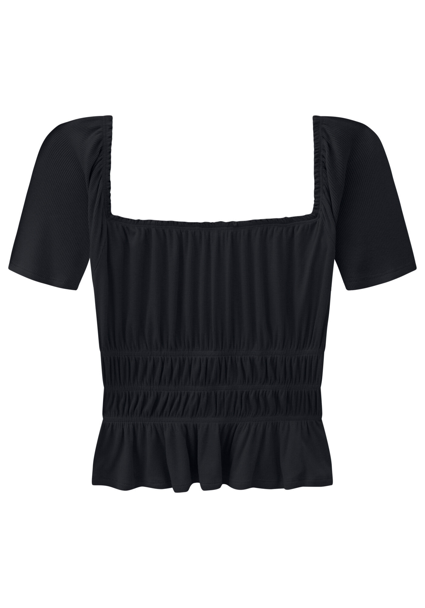 Blusa Manga Curta com El&aacute;stico Cintura, , large.