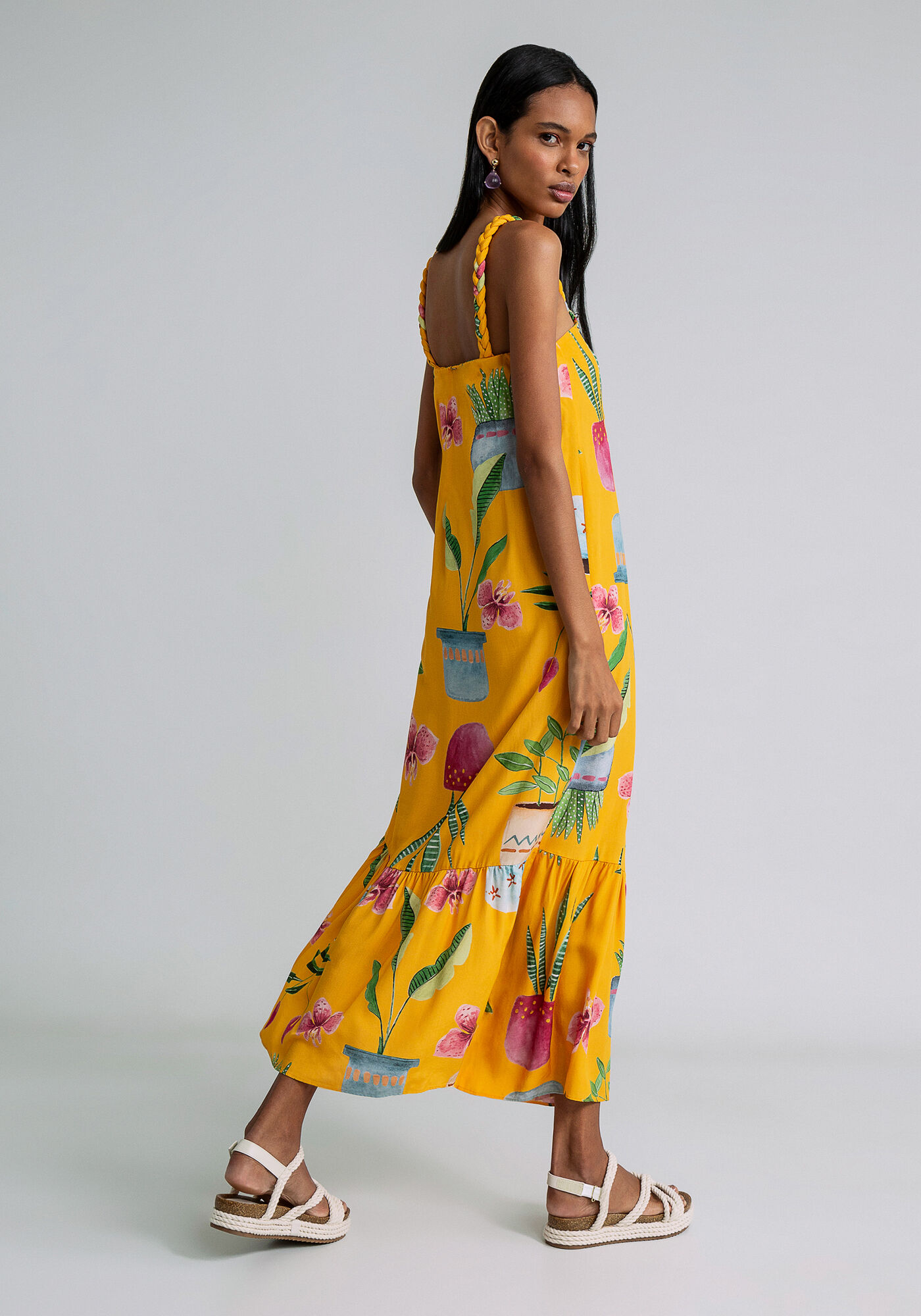 Vestido Midi Al&ccedil;as Tran&ccedil;adas Cinto, VARANDA, large.