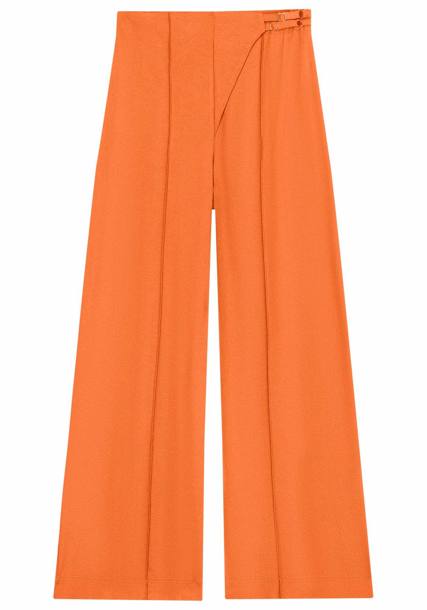Cal&ccedil;a Pantalona em Crepe com Detalhe C&oacute;s, , large.