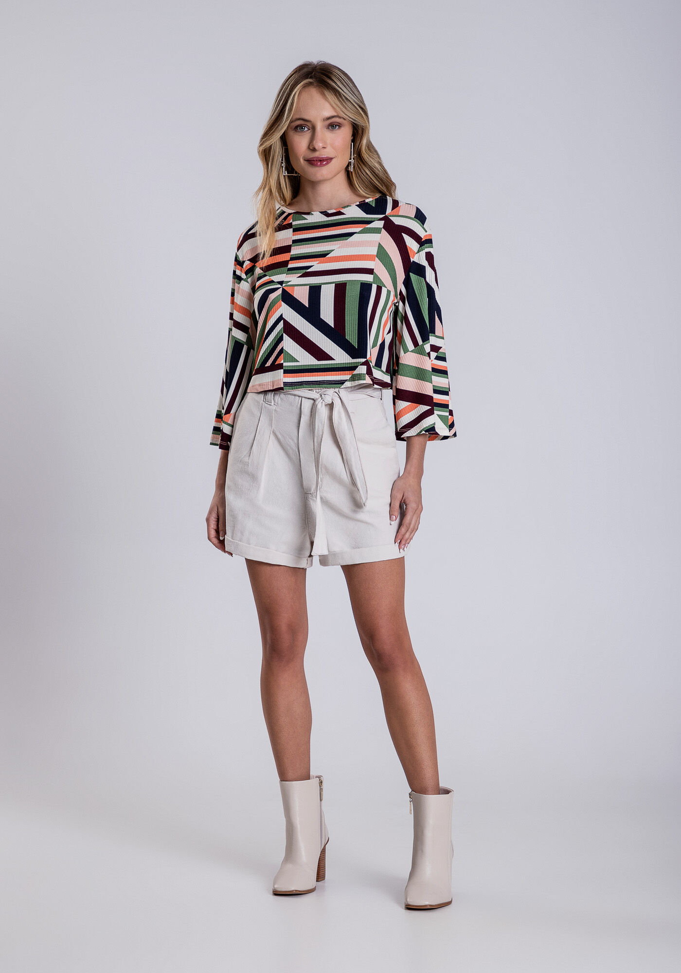 Blusa Cropped Canelada Manga Ampla, PIPA, large.