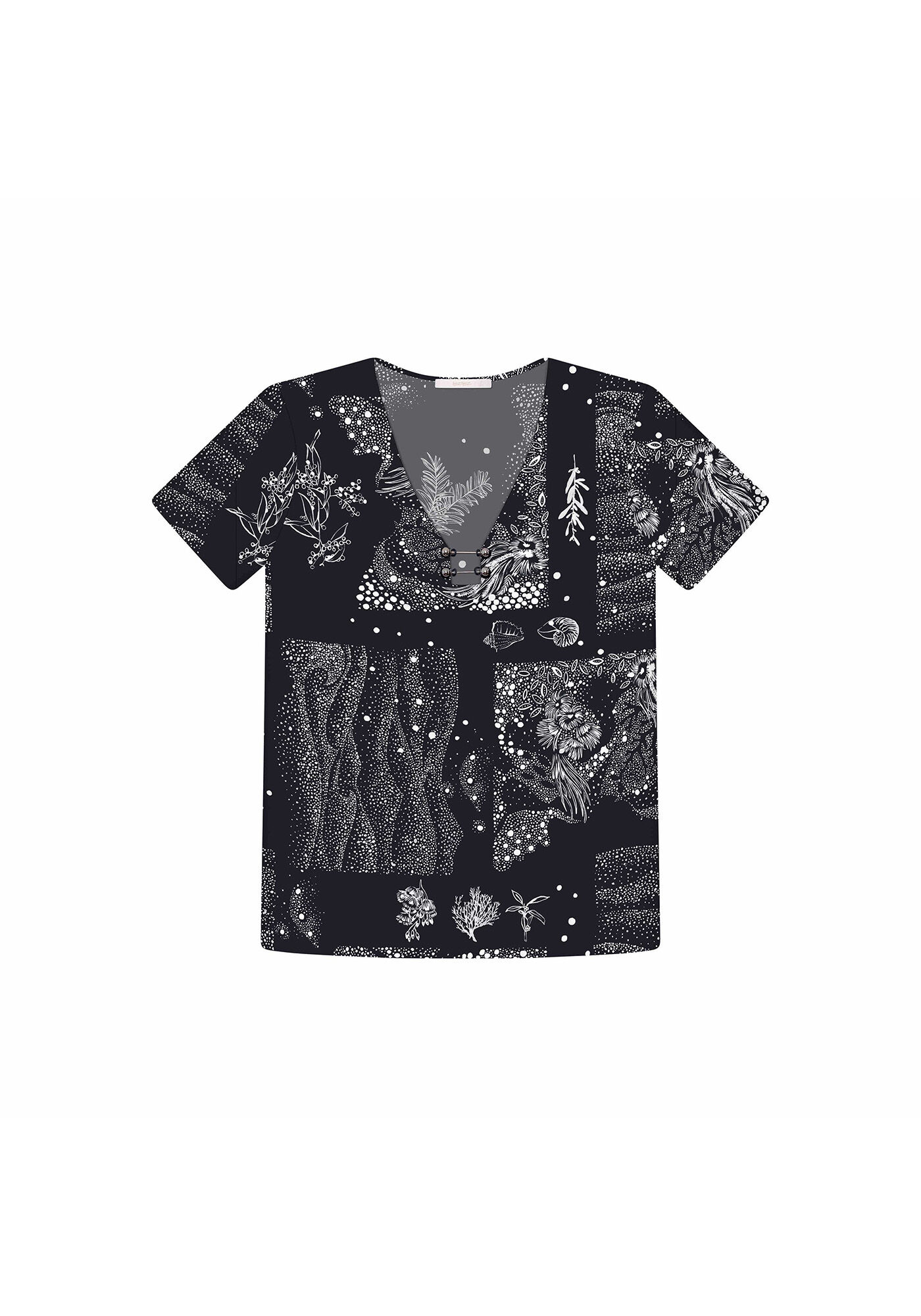 Blusa Piercing Estampa Honeycomb, , large.